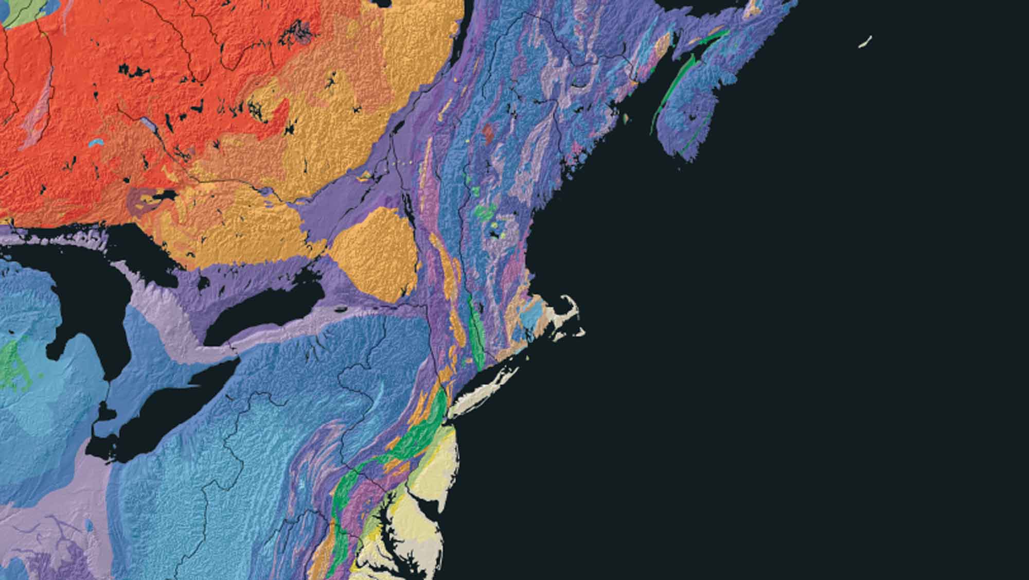 Geologic map of the northeastern U.S.