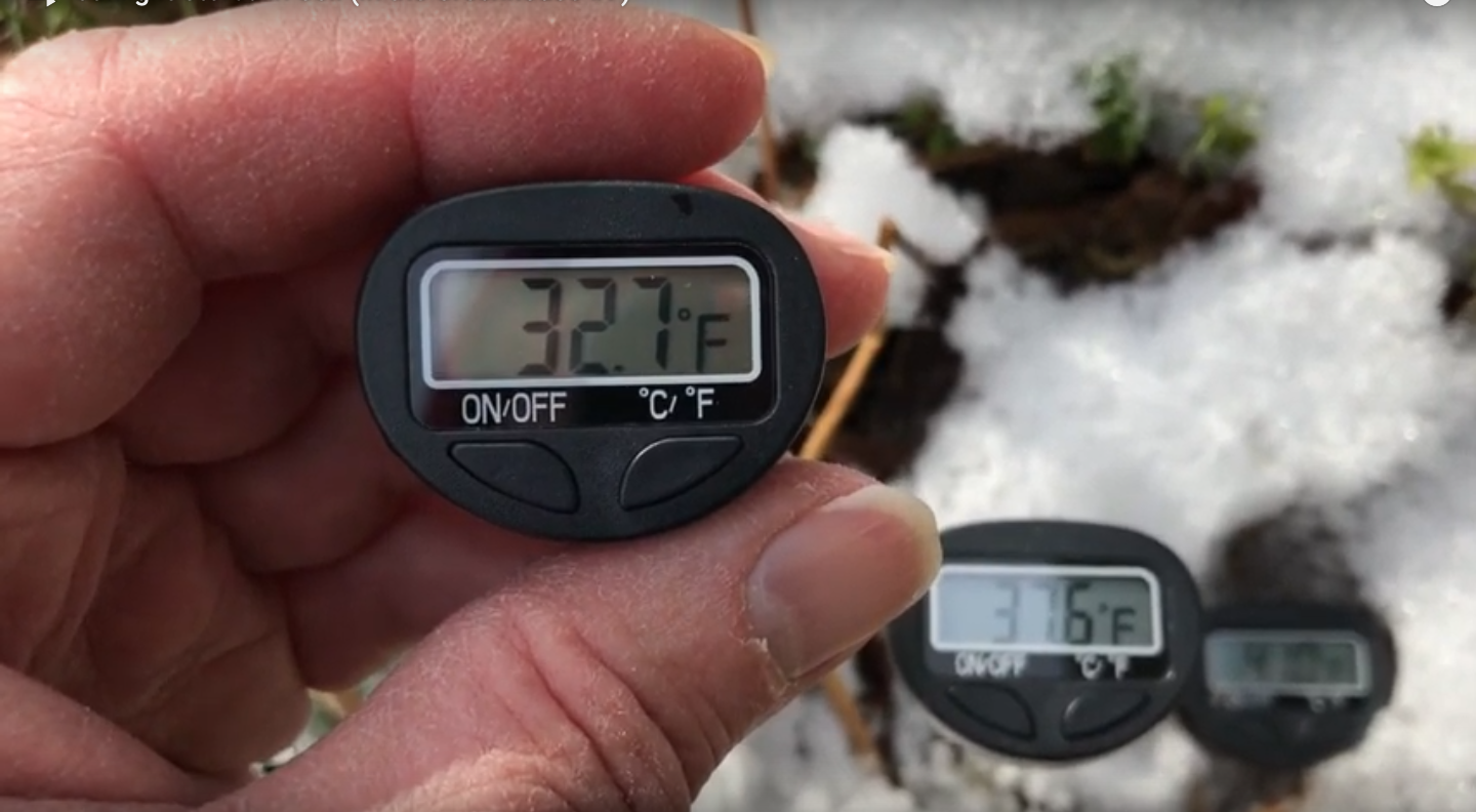 Measuring soil temperature at different depths