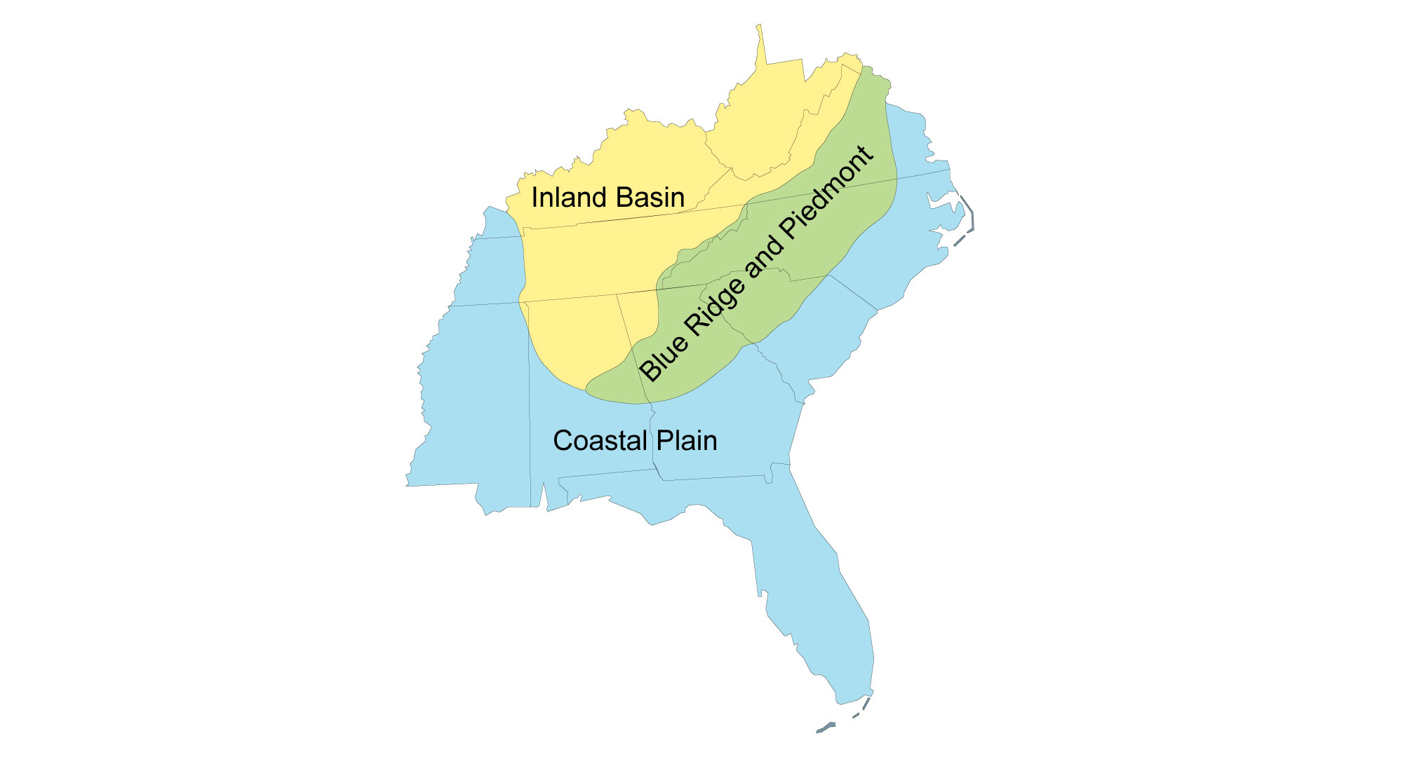 Map of northeastern U.S. states with five different regions identified.