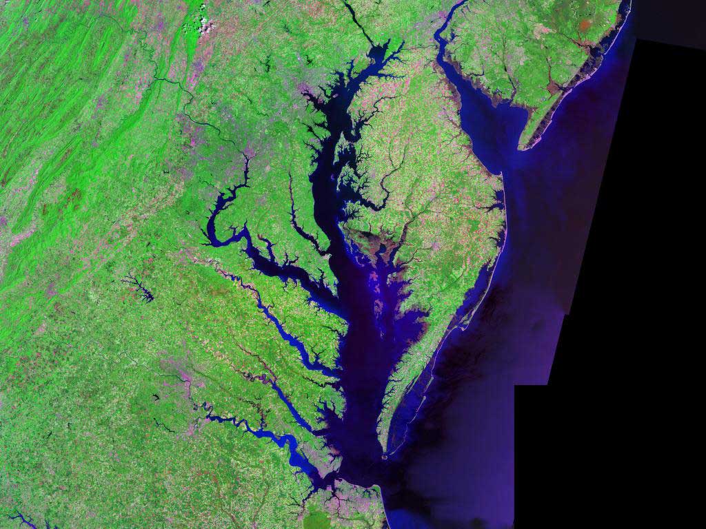 Satellite image of Chesapeake Bay.