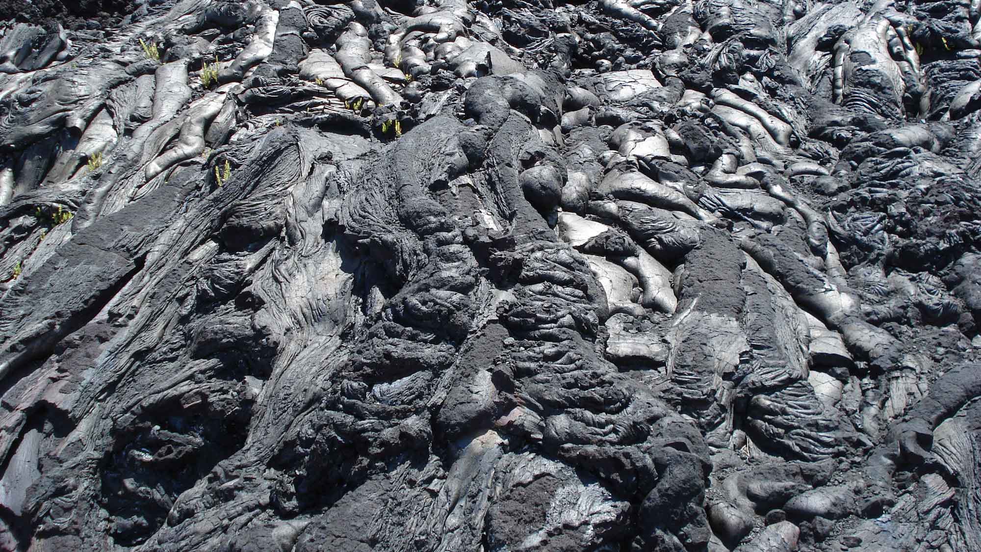 Photograph of recently erupted basalt lava on the Big Island of Hawaii.