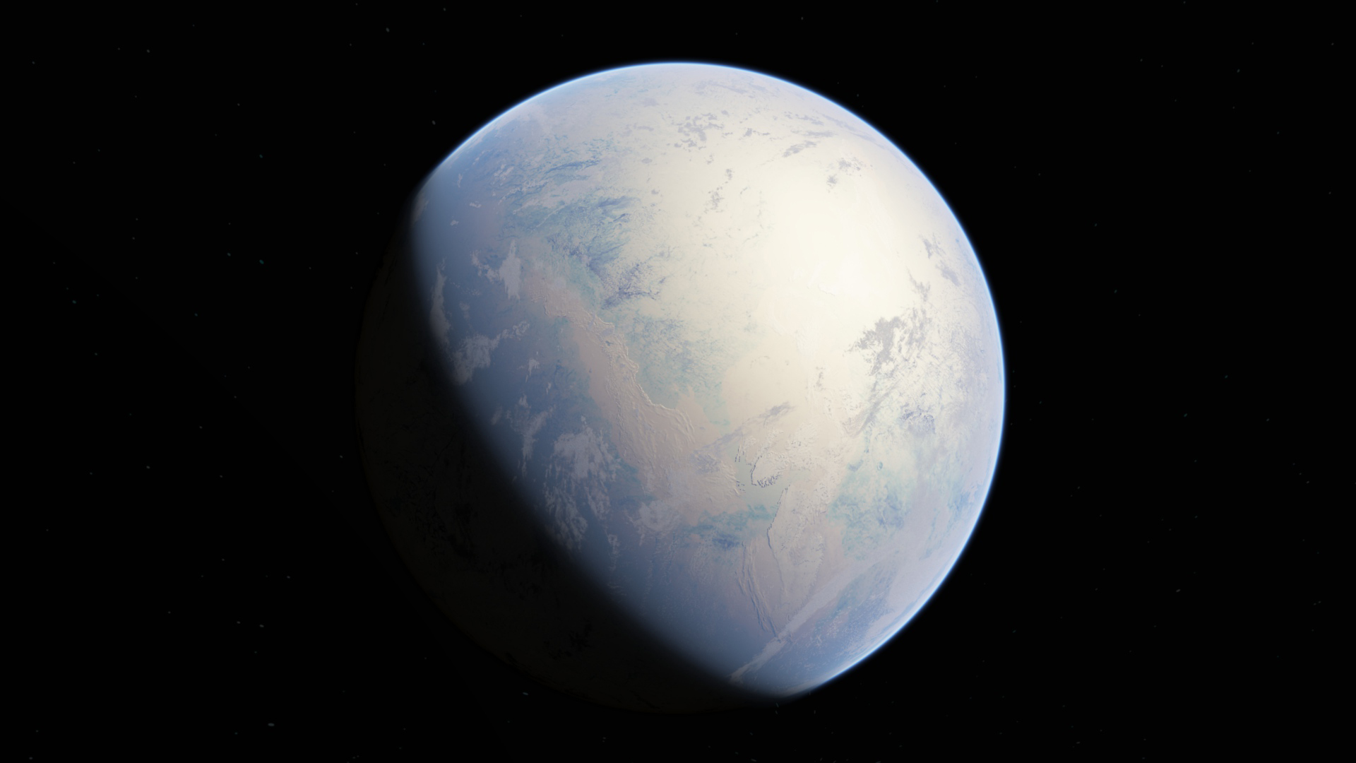 A reconstruction of Snowball Earth during the Huronian Glaciation.