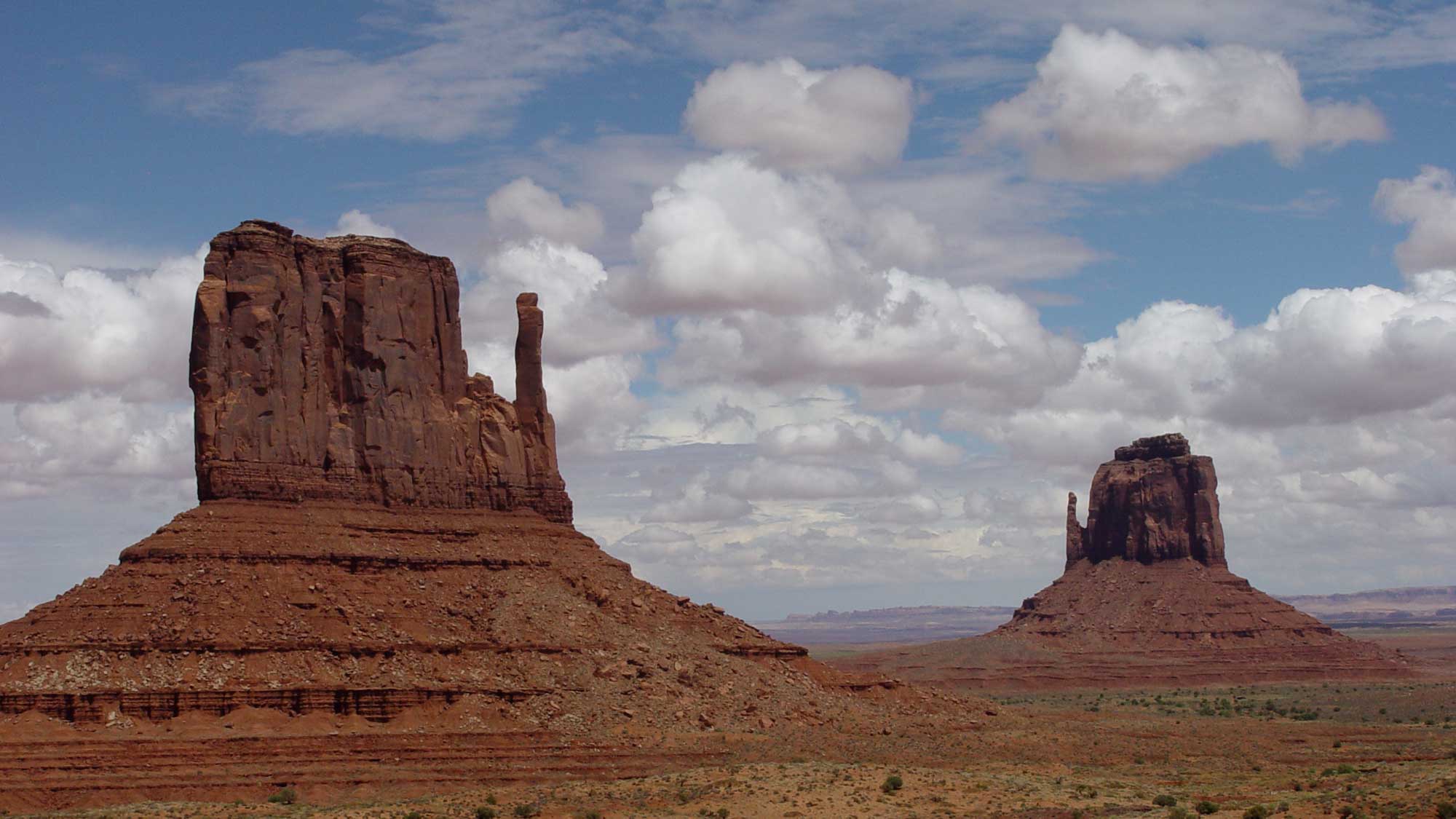 Photograph of West Mitten Butte and East Mitten Butte, Monument Valley, Utah and Arizona.
