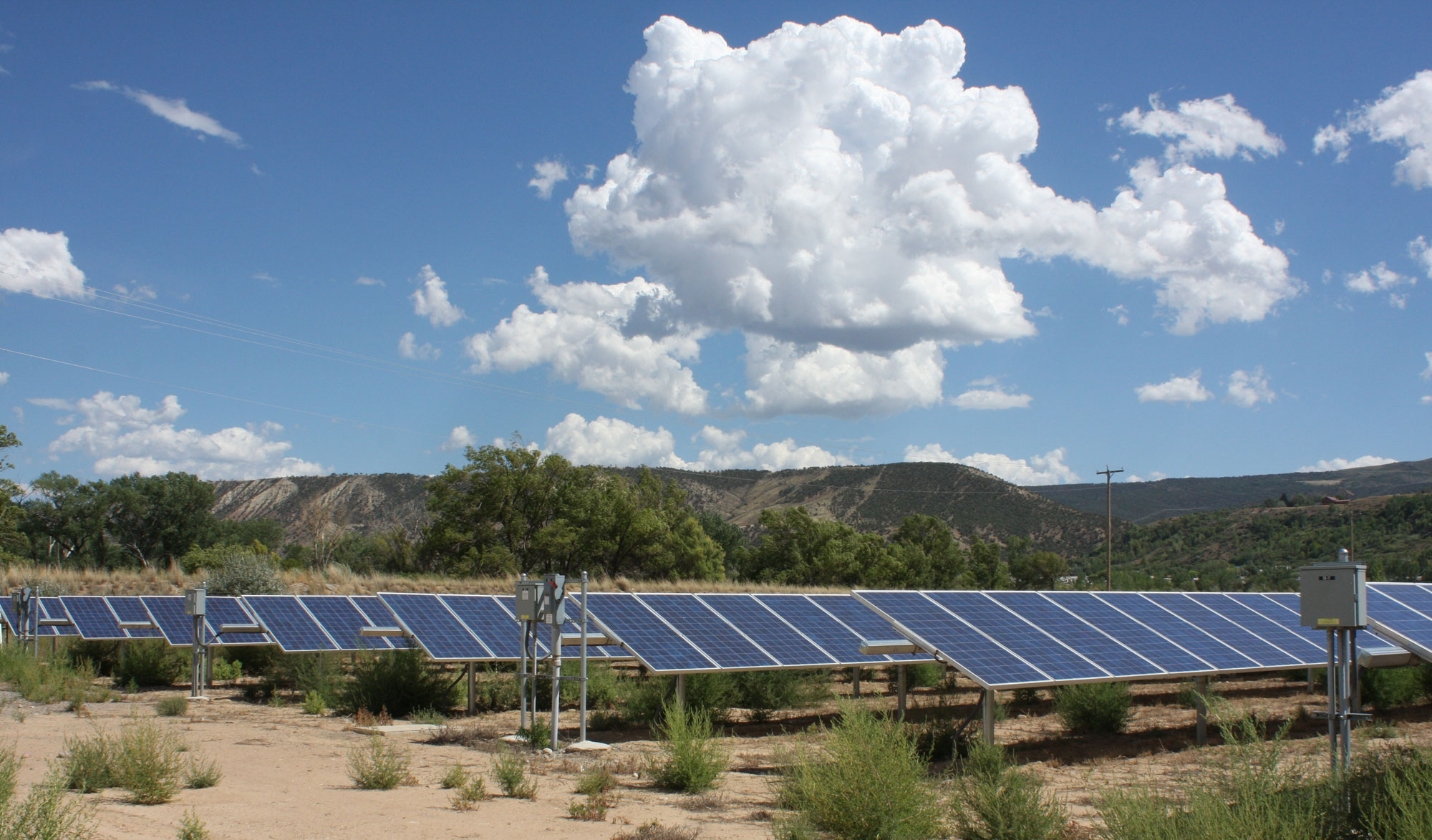 Photograph of solar panels in Colorado.