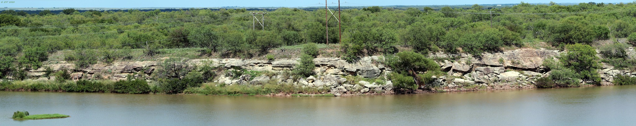 Photograph of an outcropping of the Permian Nocona Formation in Texas.