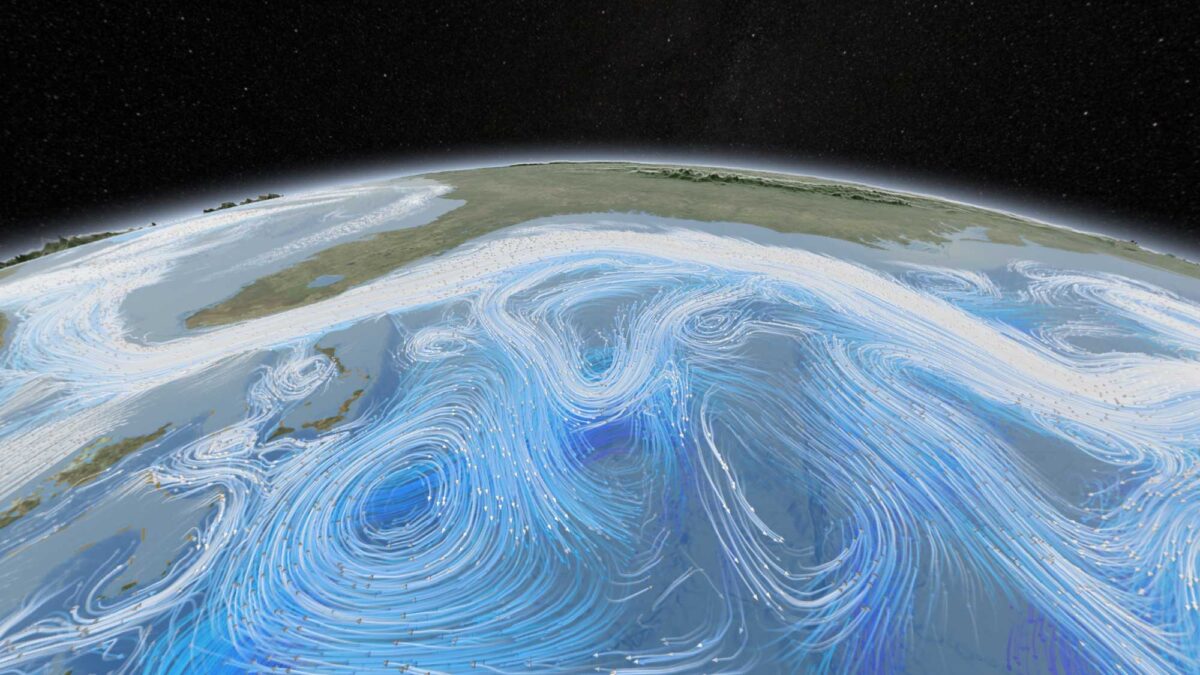 Image depicting ocean currents off the Atlantic coast of the southeastern United States.