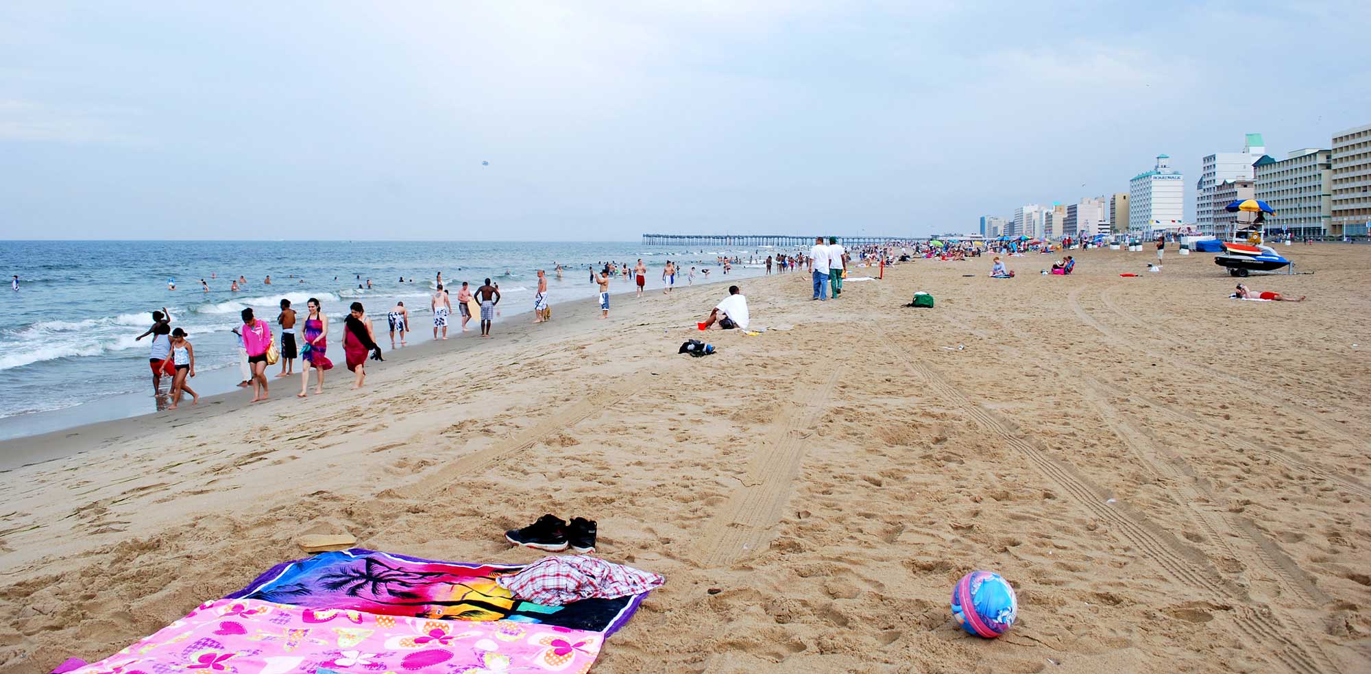 Photograph of people on the beach at Virginia Beach, Virginia.