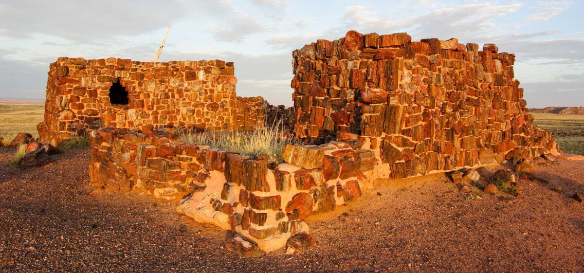 Agate house, a structure built around 1050 to 1300 out of petrified wood in Arizona.