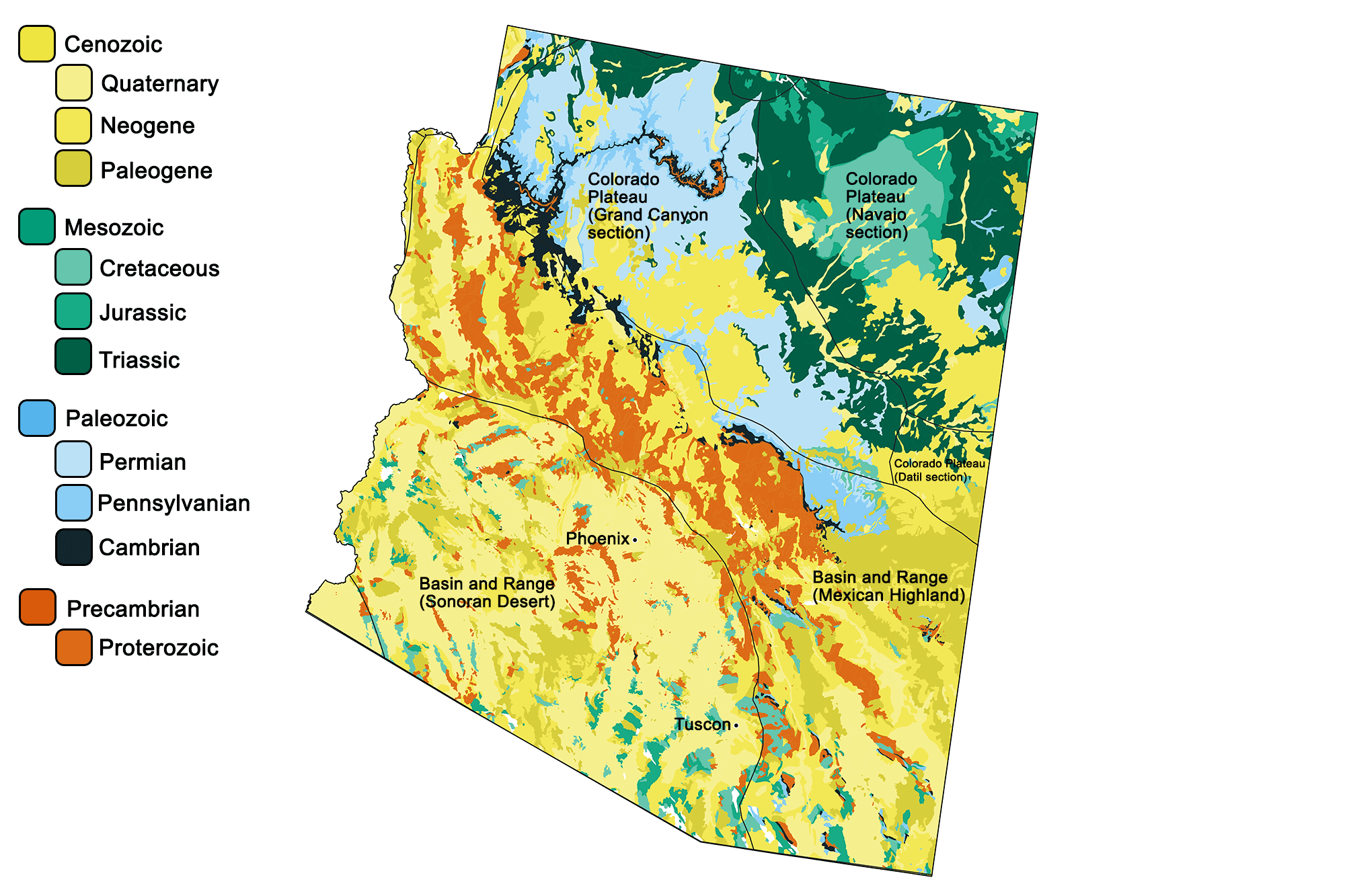 Geologic map of Arizona.