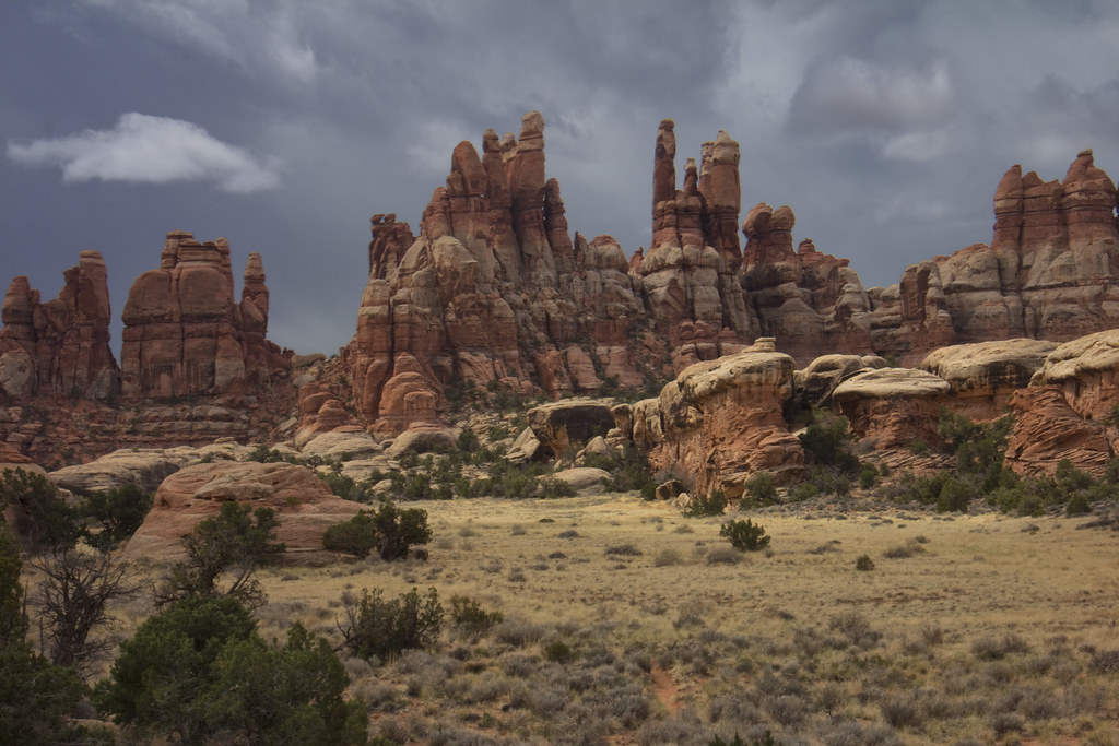 Photograph of Needles rock formations at Canyonlands National Park, Utah.