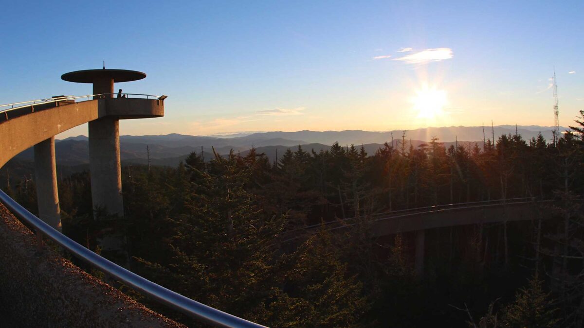 Photograph of the viewing tower at Clingmans Dome.