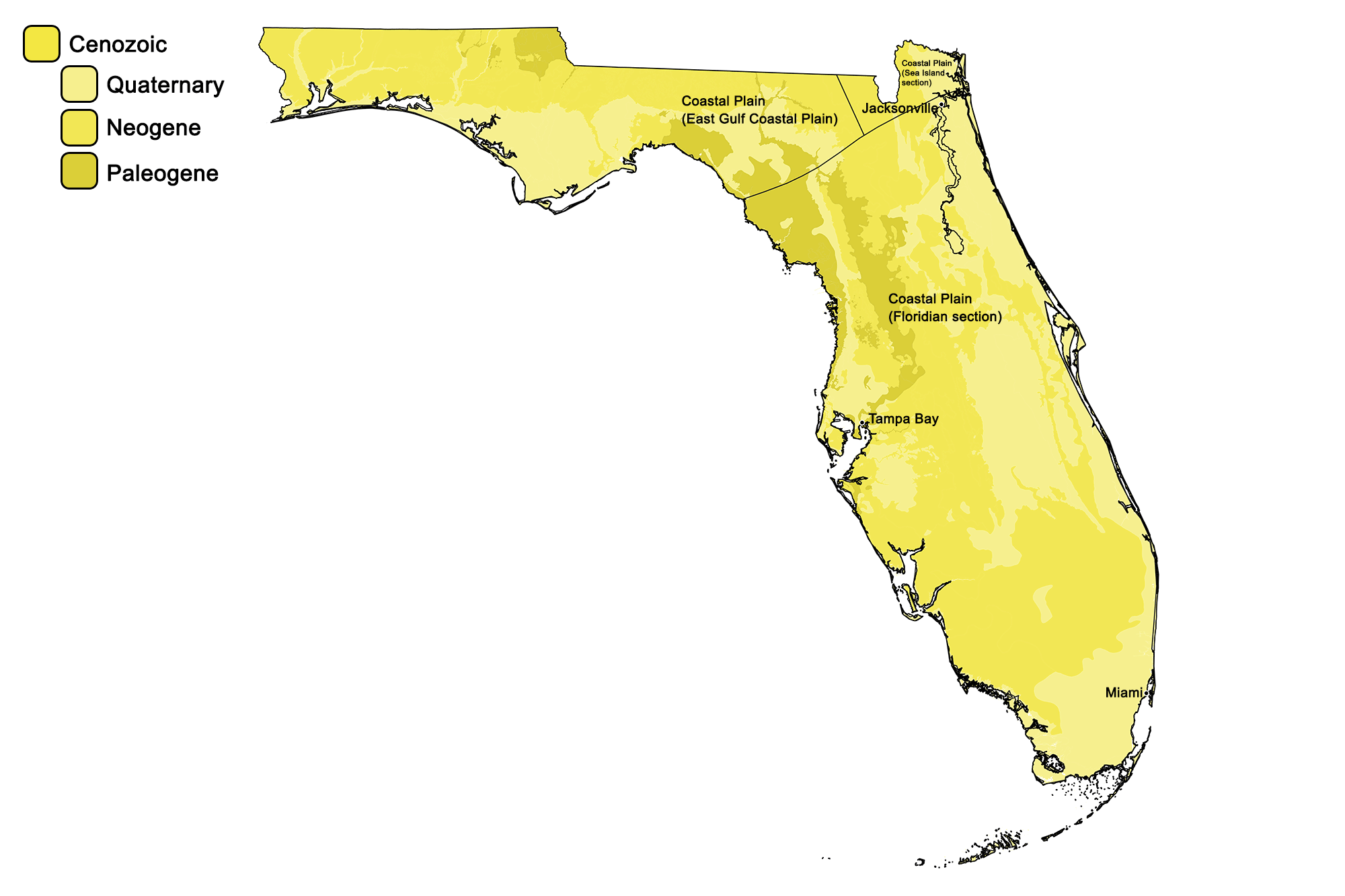 Geologic map of Florida.