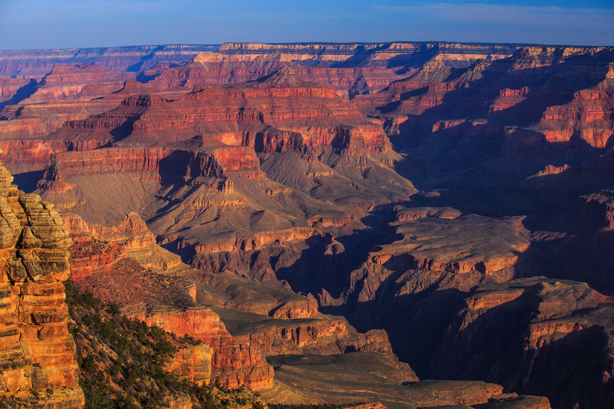 Photograph of the Grand Canyon at dawn.