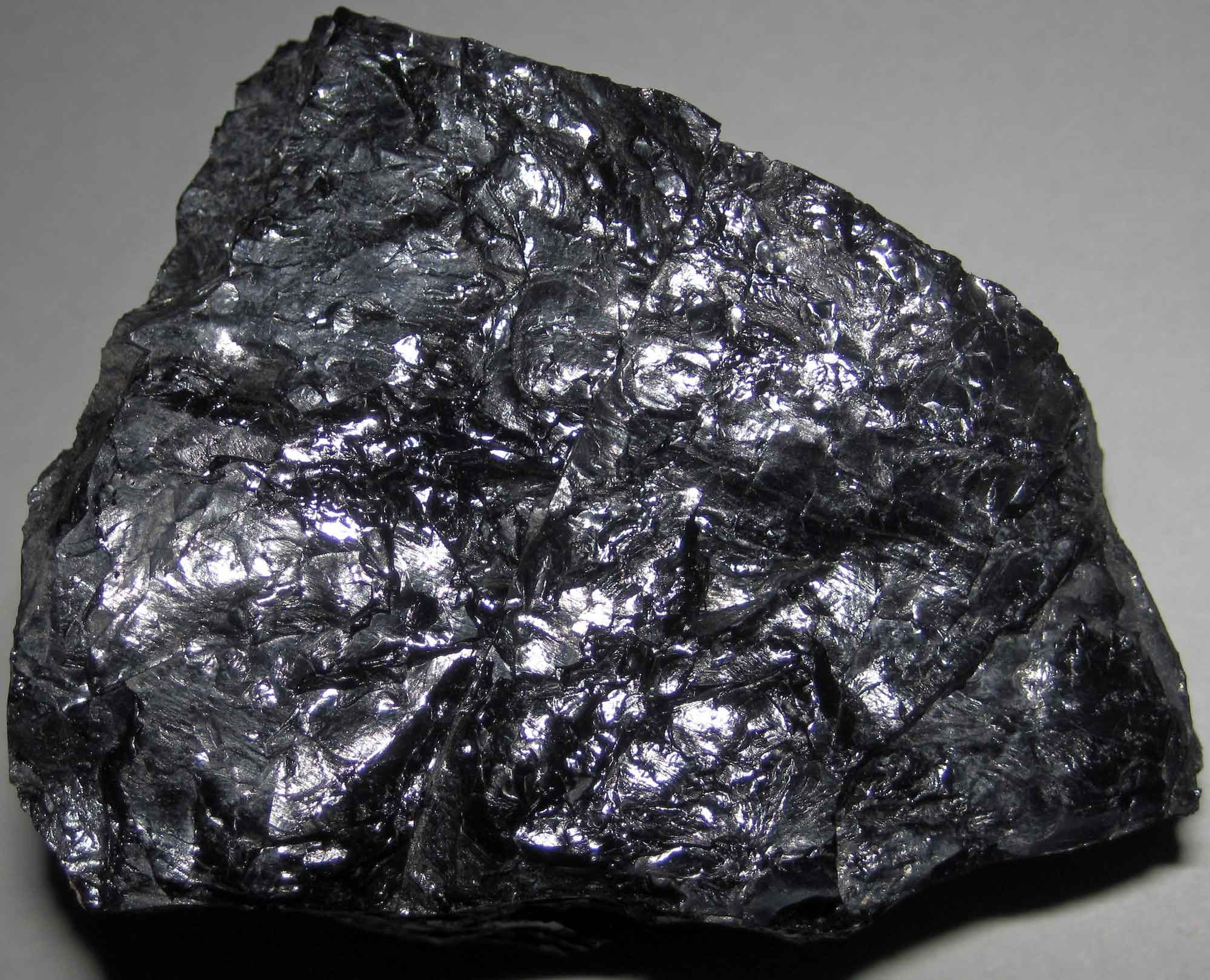 Photograph of a sample of coal from Kentucky.