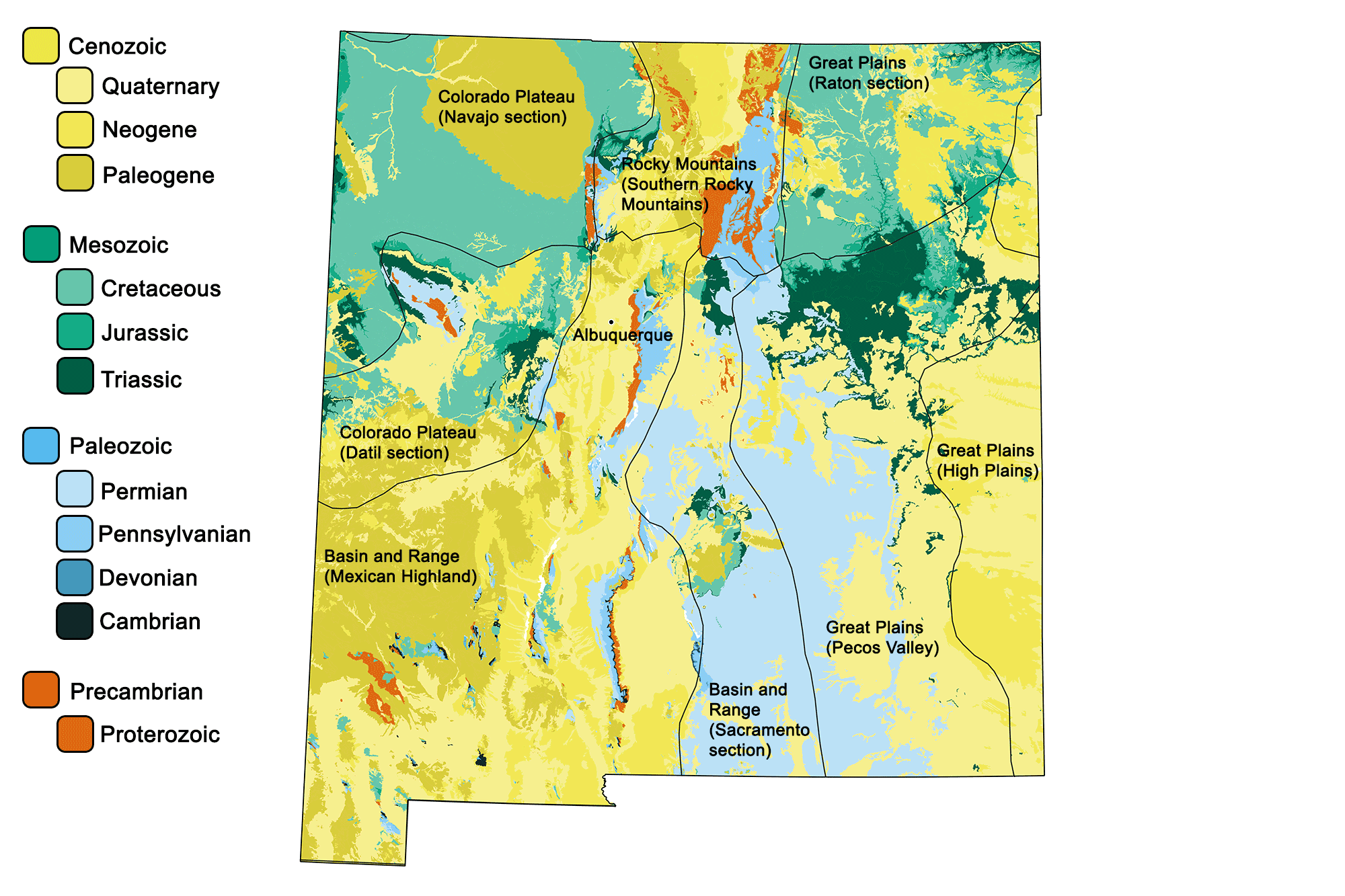 Geologic map of New Mexico.
