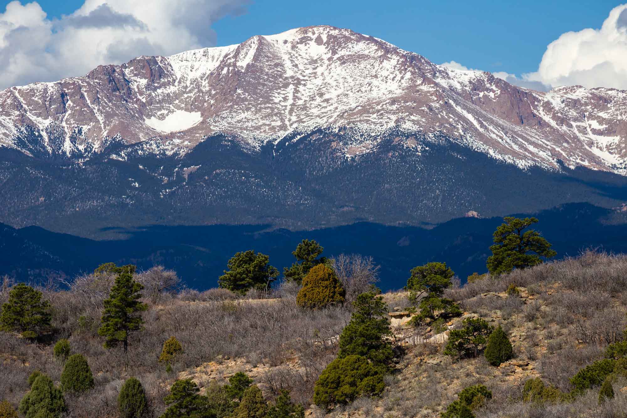 Photograph of Pikes Peak in Colorado.