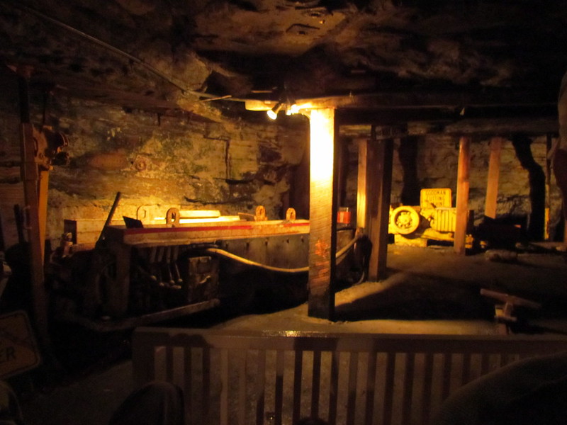 Photograph showing the inside of a coal mine exhibit.