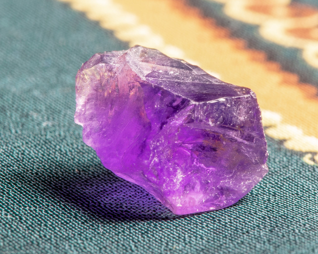Photograph of a piece of amethyst quartz from Georgia.