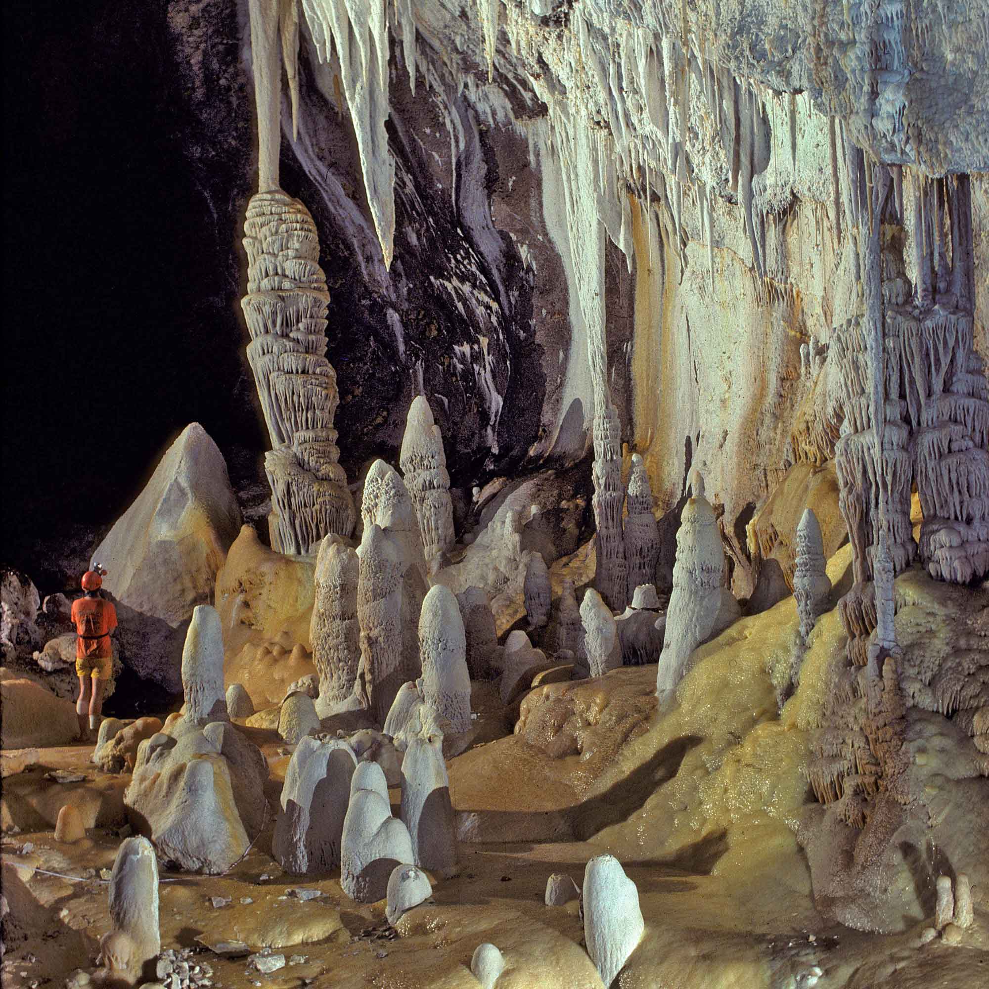 Photograph inside Lechuguilla Cave, New Mexico.