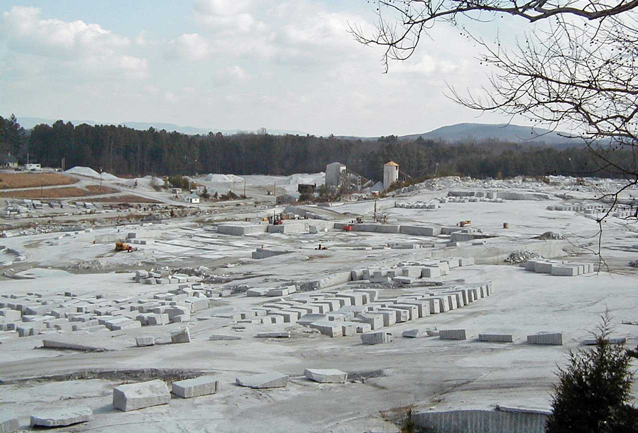Photograph of a large granite quarry at Mt. Airy, North Carolina.