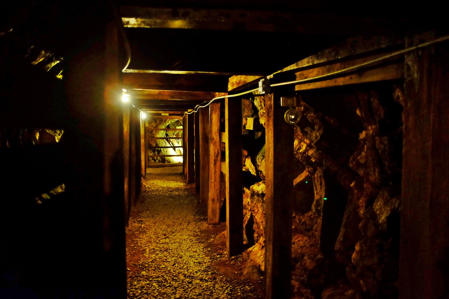 Photograph of the inside of the Reed Gold Mine in North Carolina.