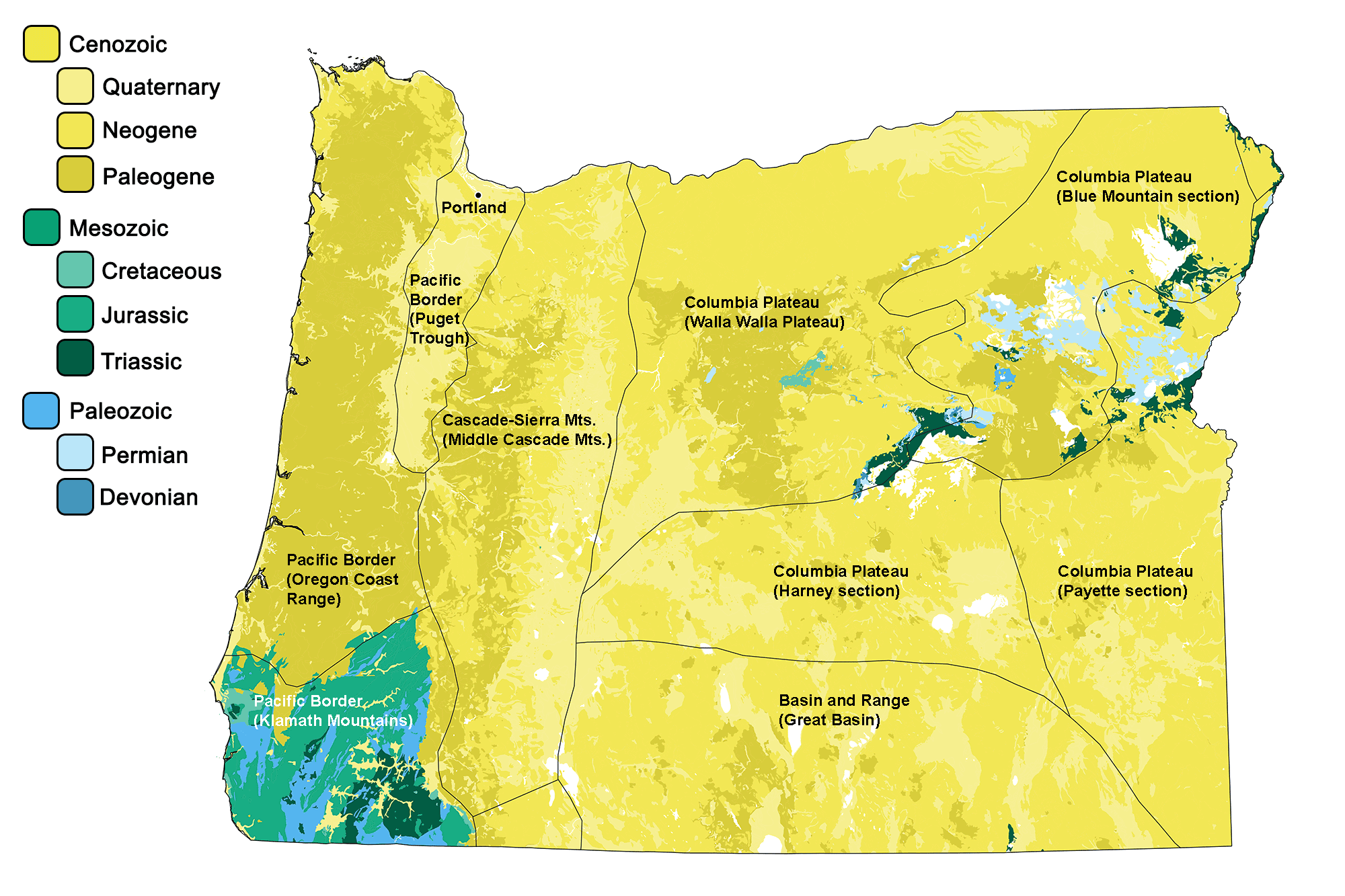 Geologic map of Oregon.