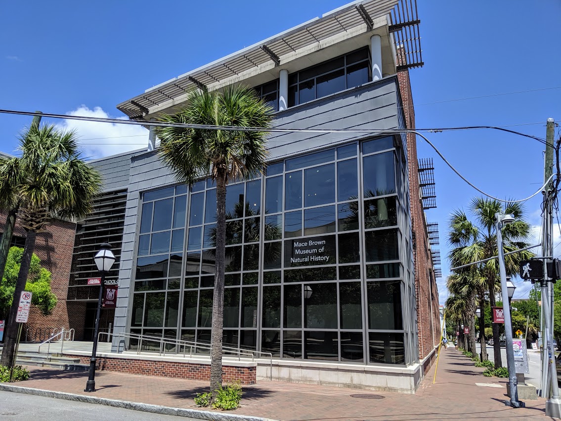 Photograph of the outside of the Mace Brown Museum of Natural History in Charleston, South Carolina.