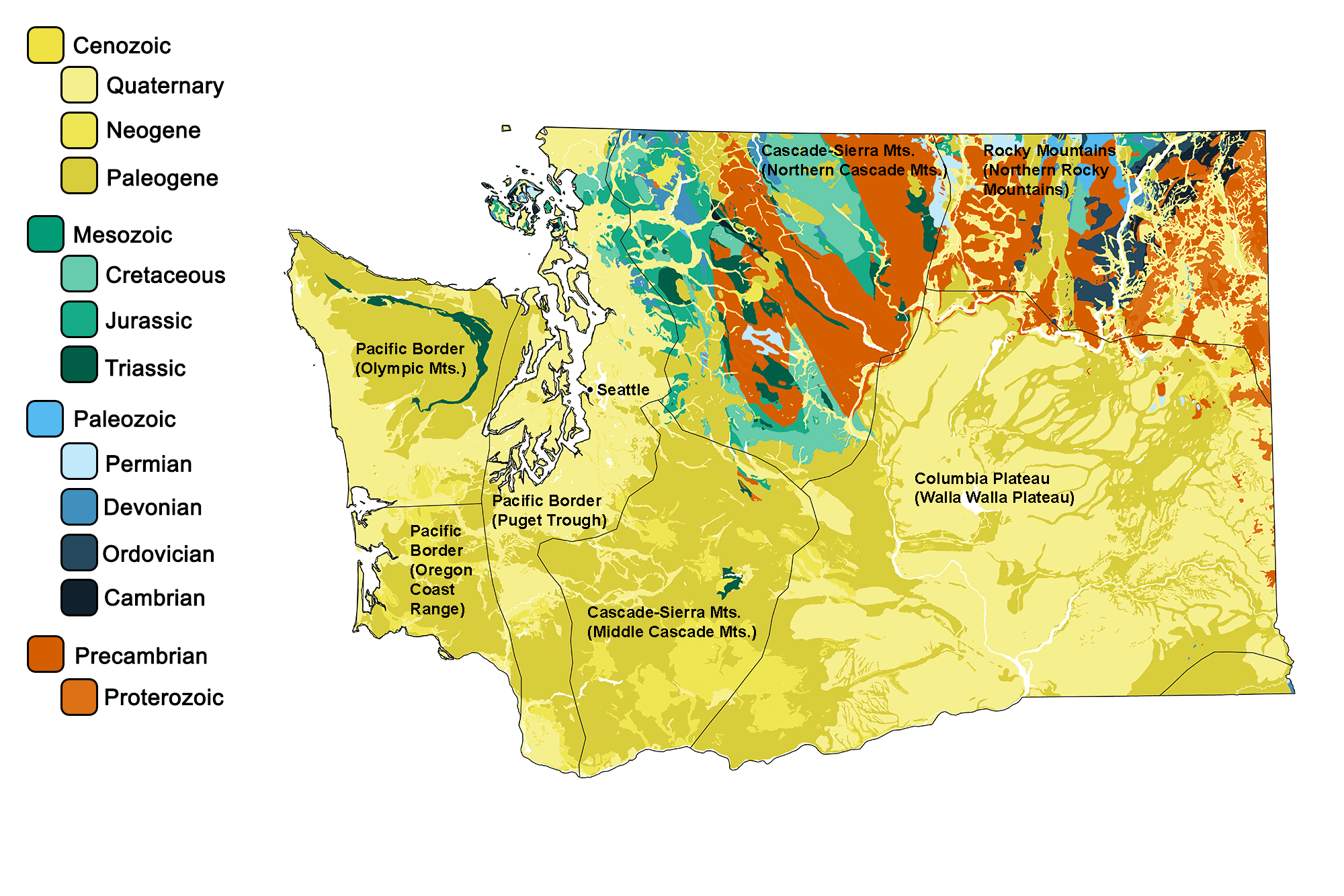 Geologic map of Washington.