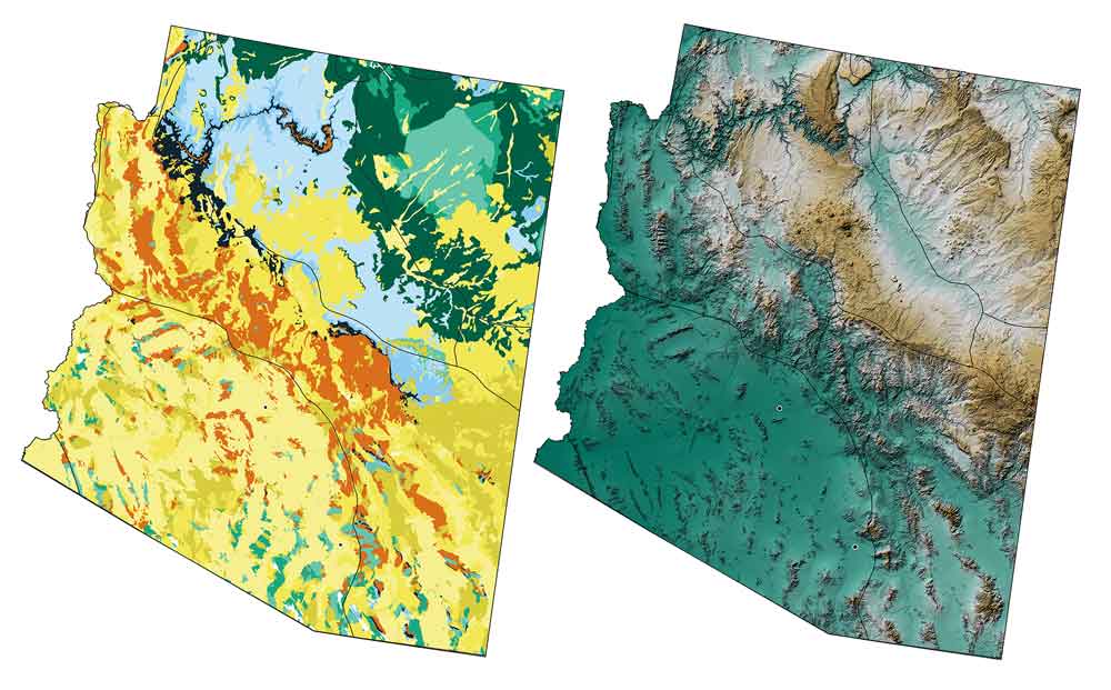 Image showing geologic and topographic map of Arizona.