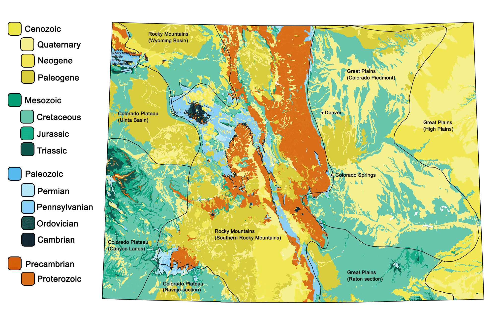 Geologic map of Colorado.