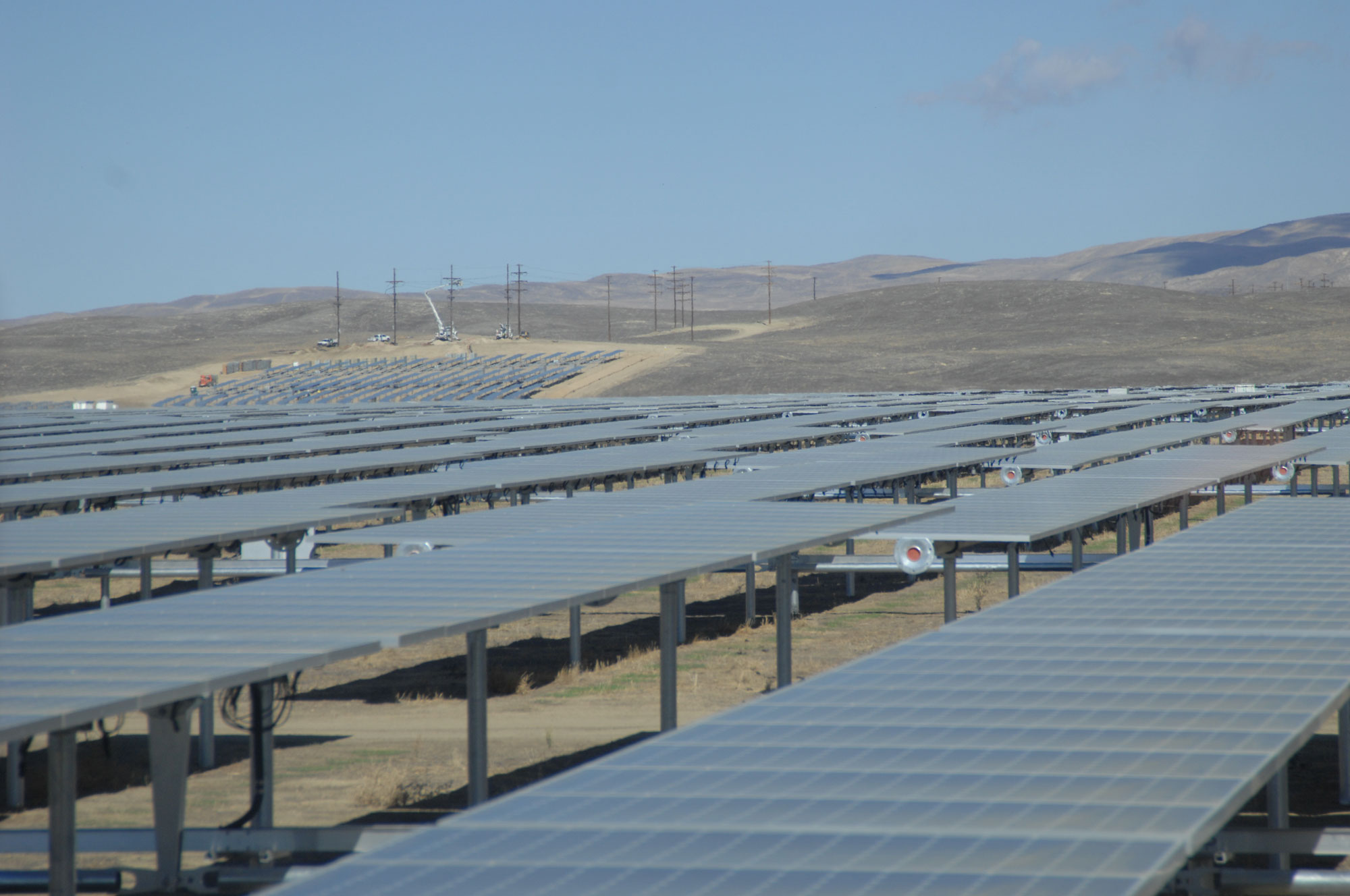 Photograph of solar panels of the California Valley Solar Ranch in San Luis Obispo County, California.