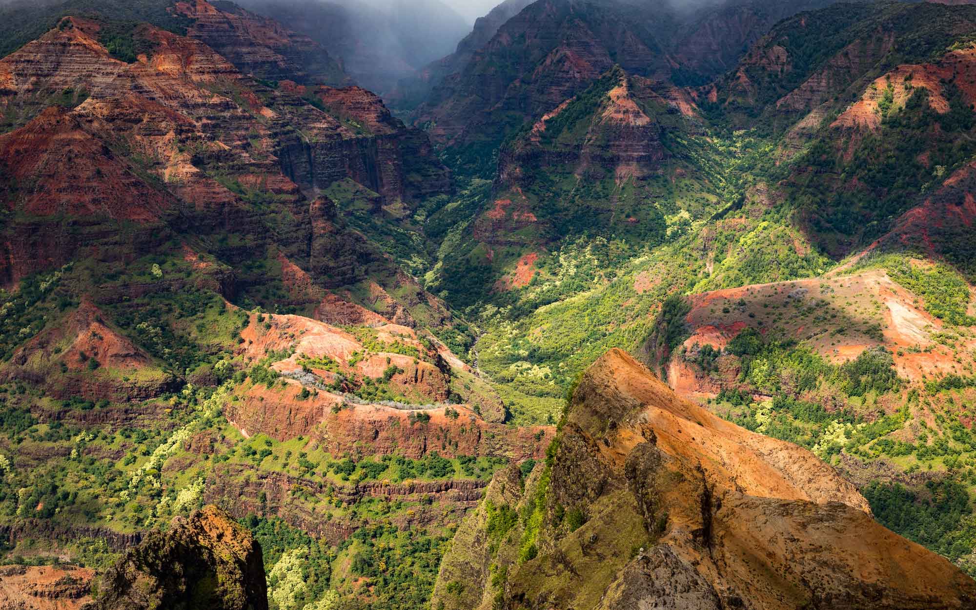 Photograph of the landscape at Waimea Canyon, Hawaii.