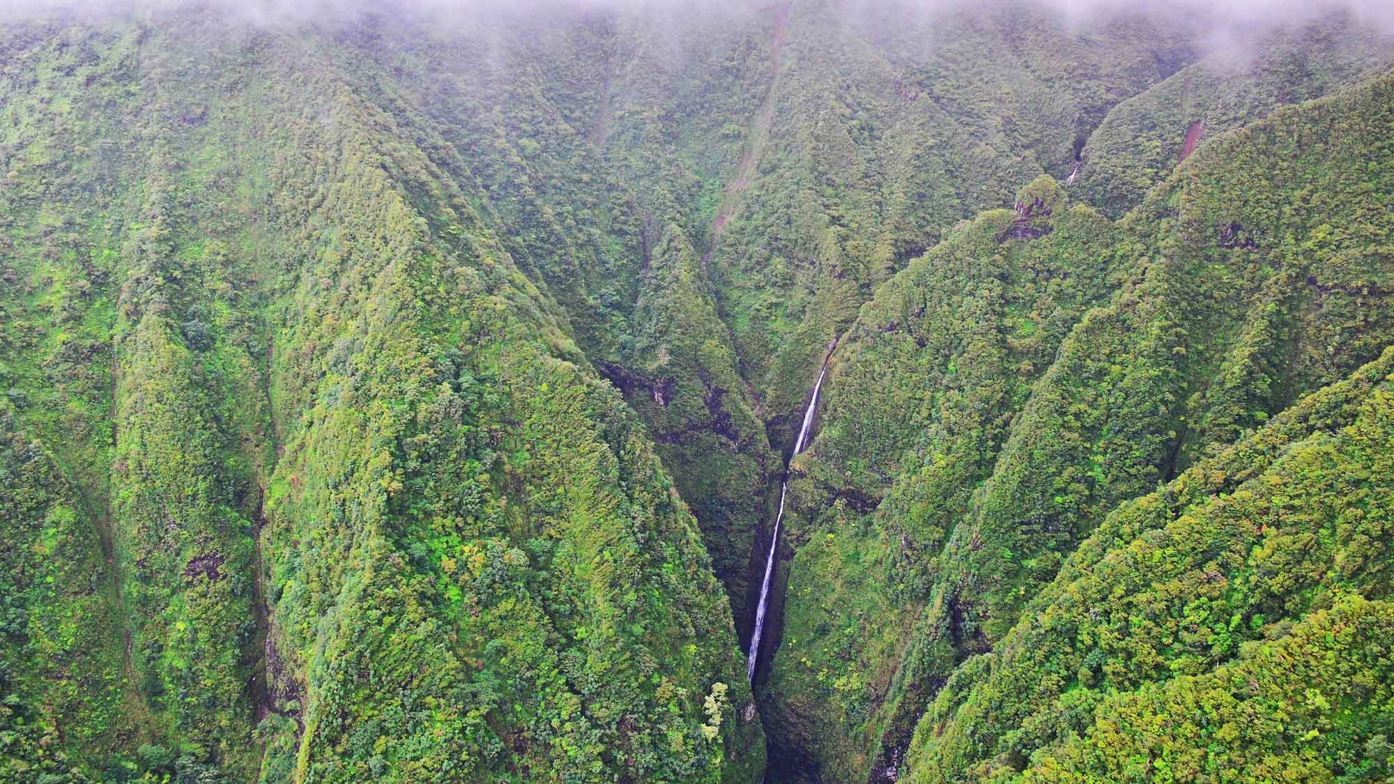 Photograph of Sacred Falls, Hawaii.