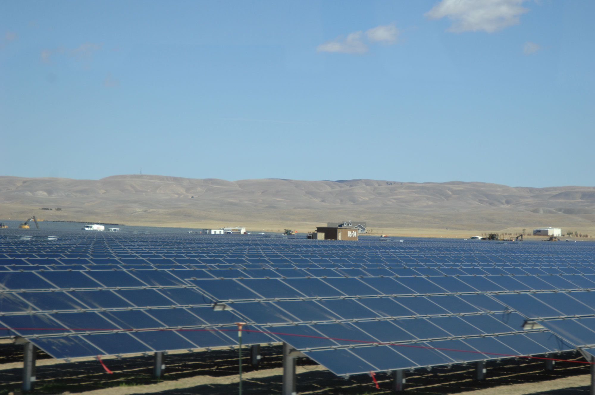 Photograph of solar panels of the Topaz Solar Farm in San Luis Obispo County, California.