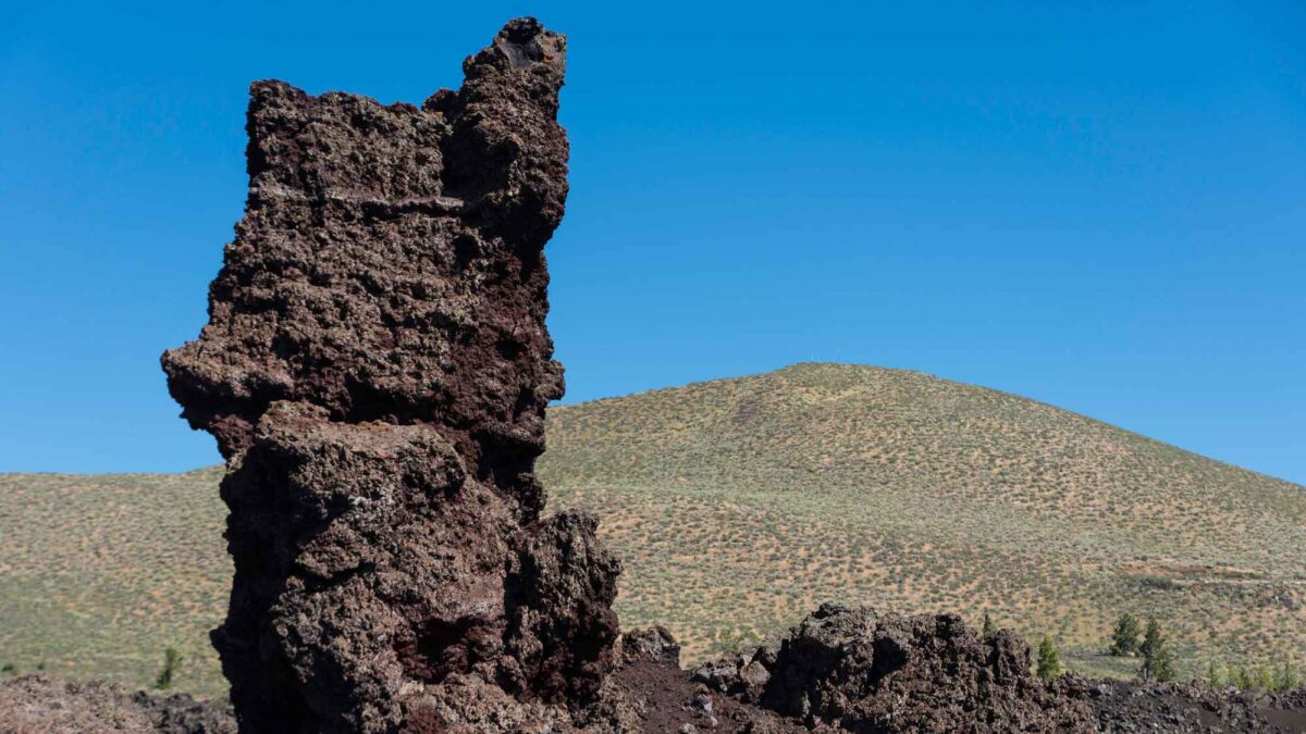 Photograph of a pillar of basalt at Craters of the Moon National Monument in Idaho.