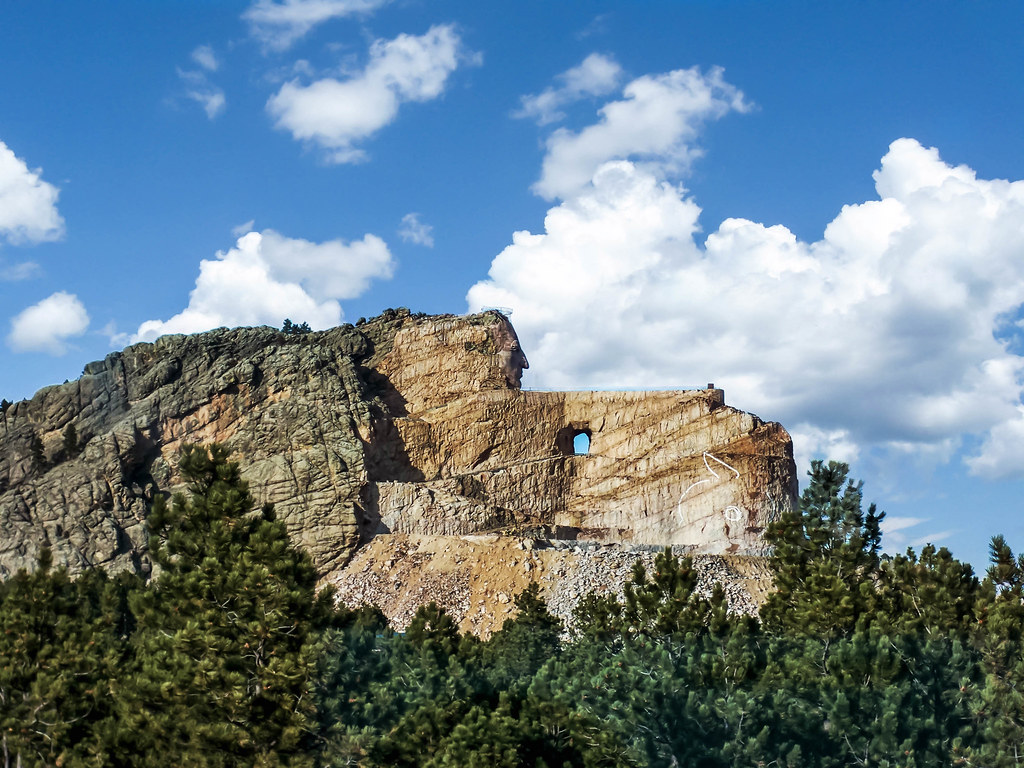 Photograph of the Crazy Horse Memorial in the Black Hills of South Dakota.
