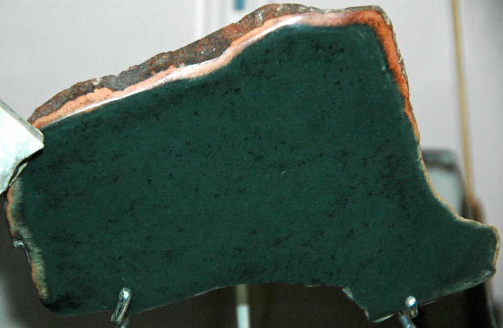 Photograph of a sample of nephrite jade from Wyoming.