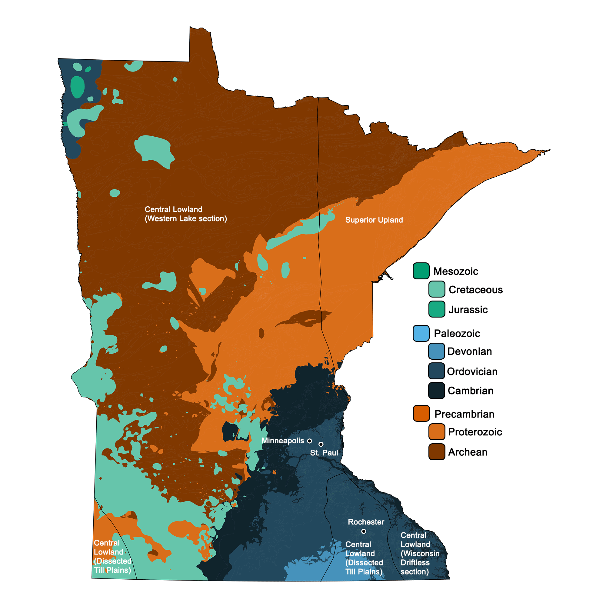 Geologic map of Minnesota.