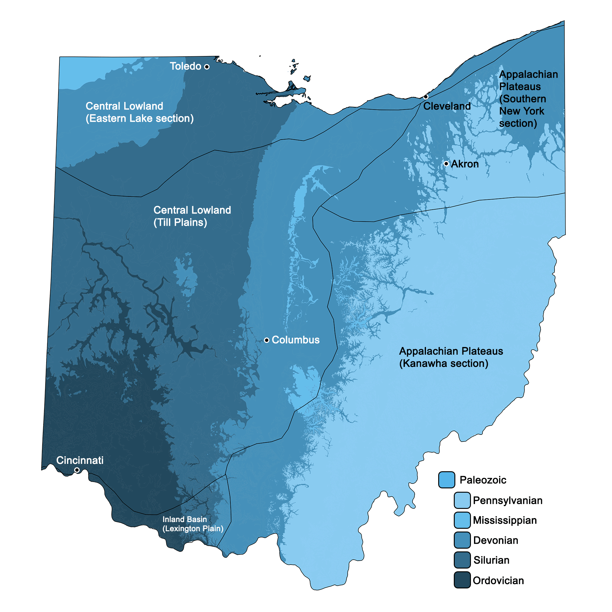 Geologic map of Ohio.