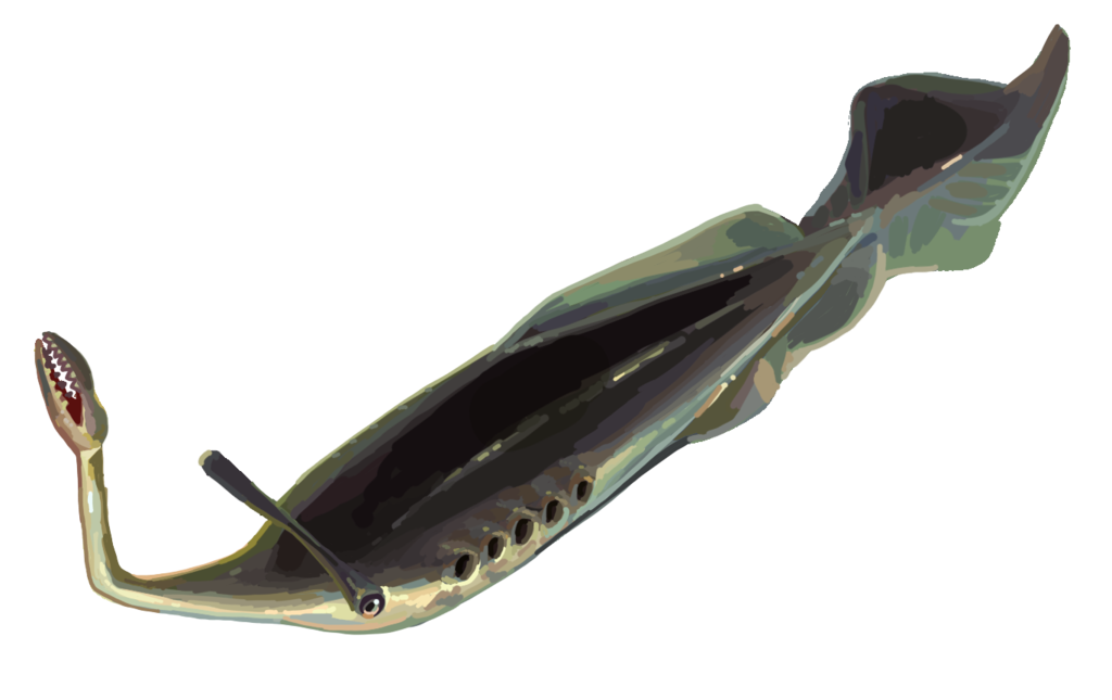 Artist's reconstruction of a living Tully monster.