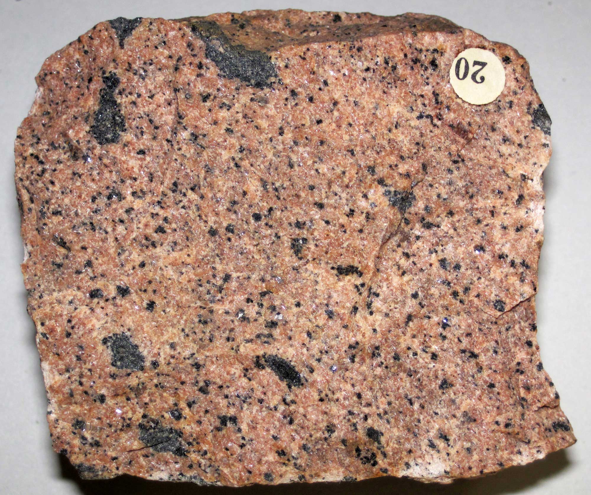 Photograph of red granite from Wisconsin.