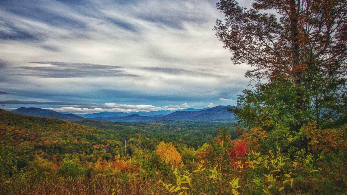 Photograph of the Adirondack Mountains in New York.