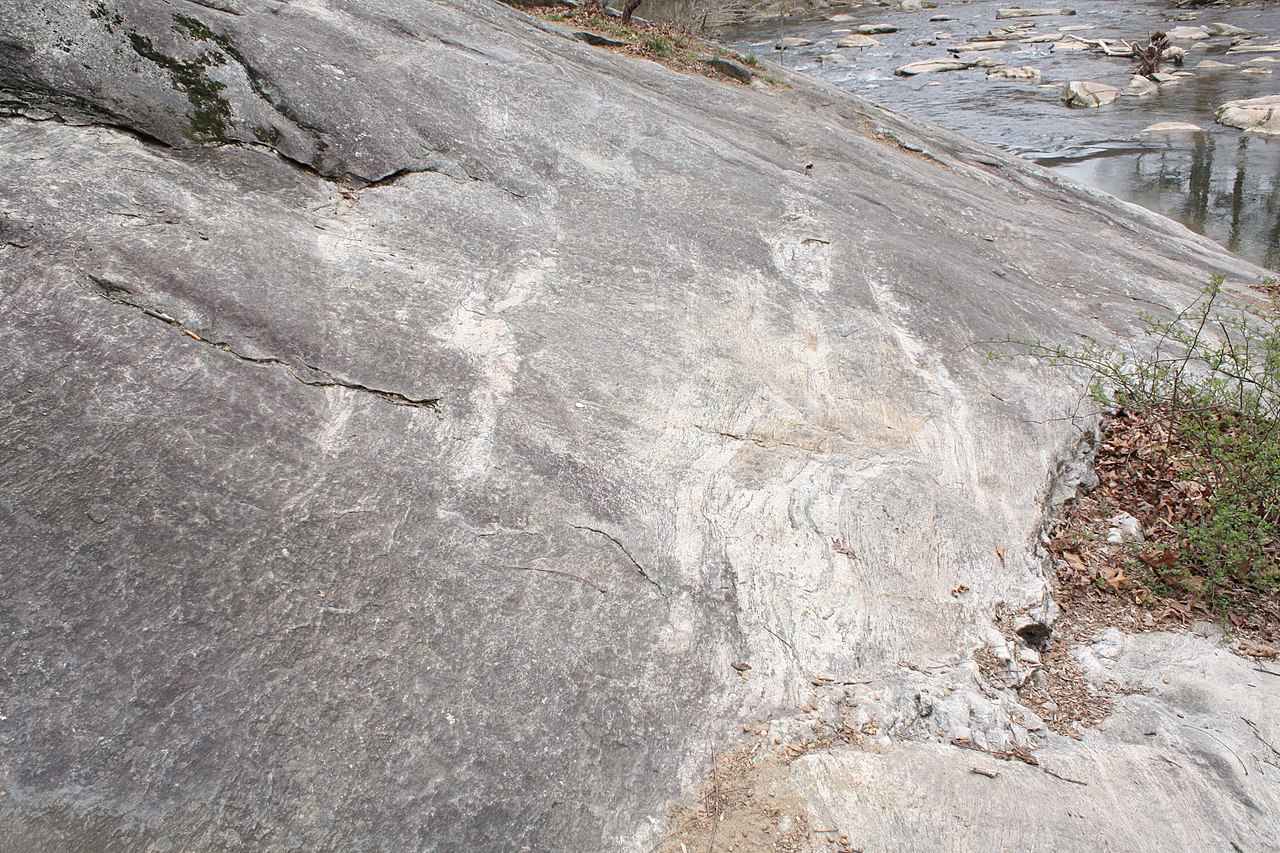 Photograph of Baltimore Gneiss in the field.
