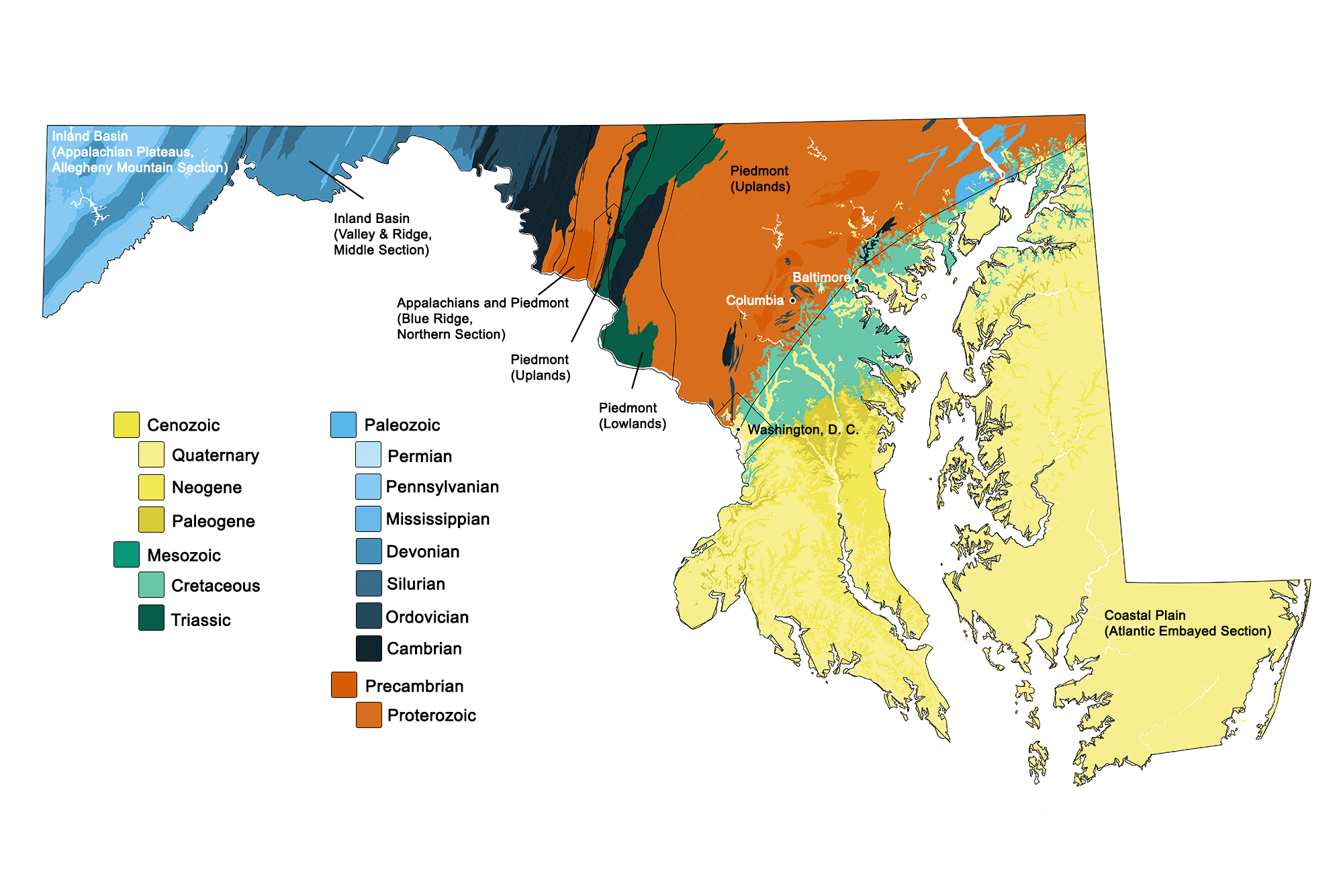 Geologic map of Maryland.