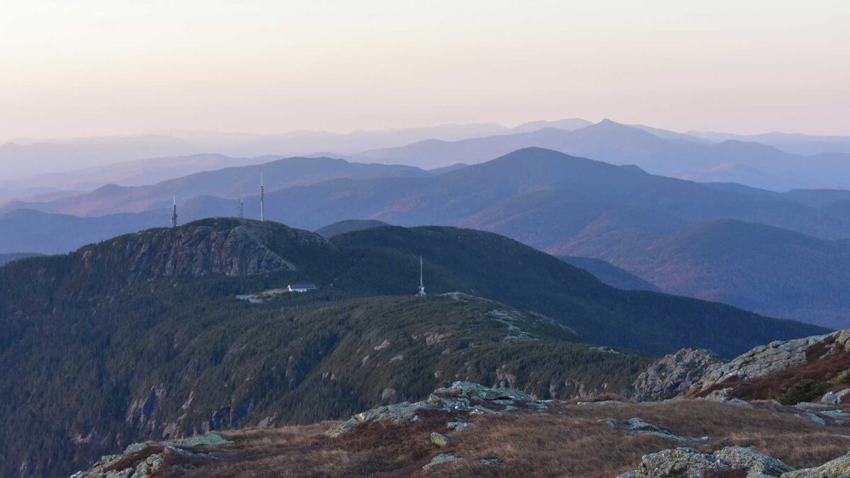Photograph from the summit of Mount Mansfield in the Green Mountains of Vermont.