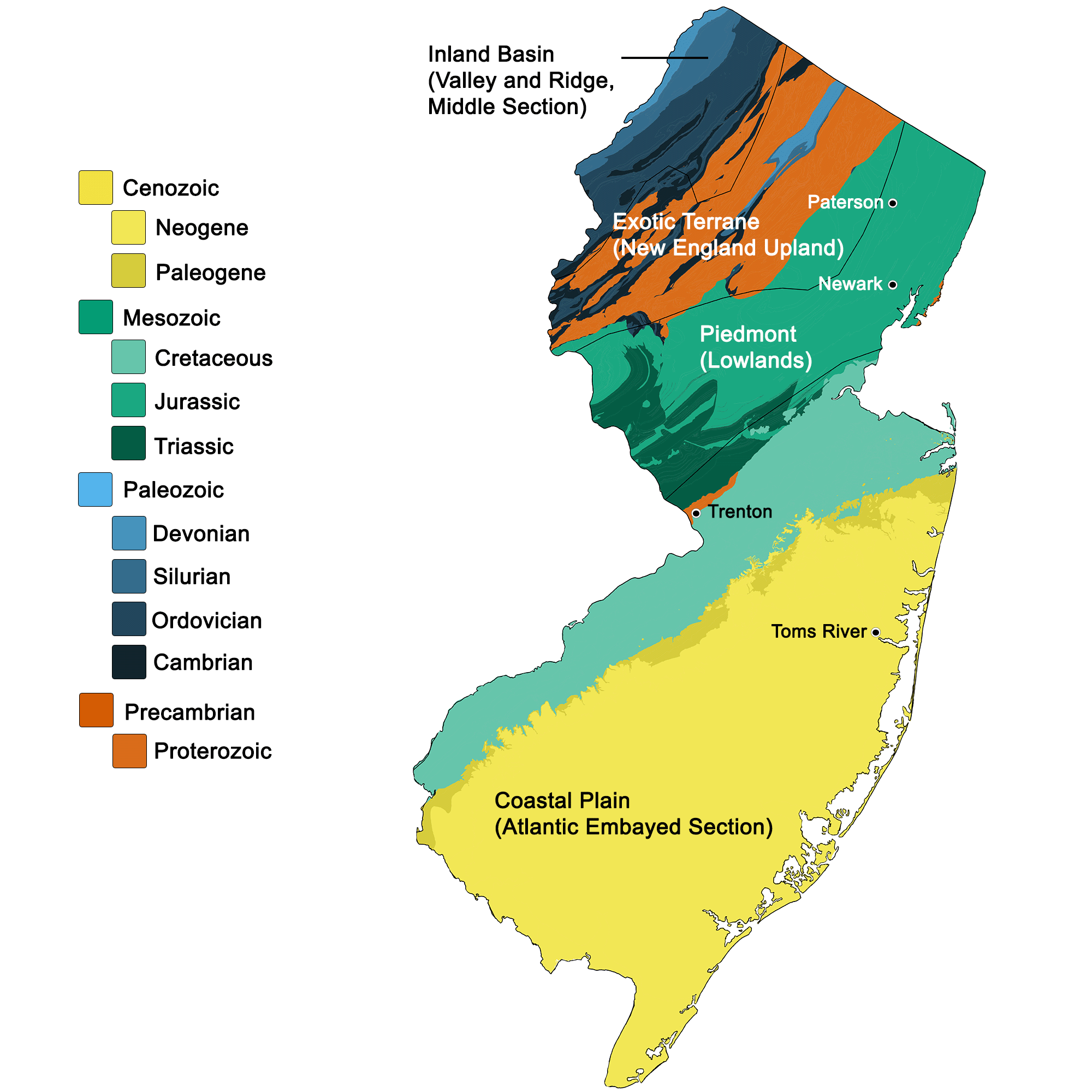 Geologic map of New Jersey.