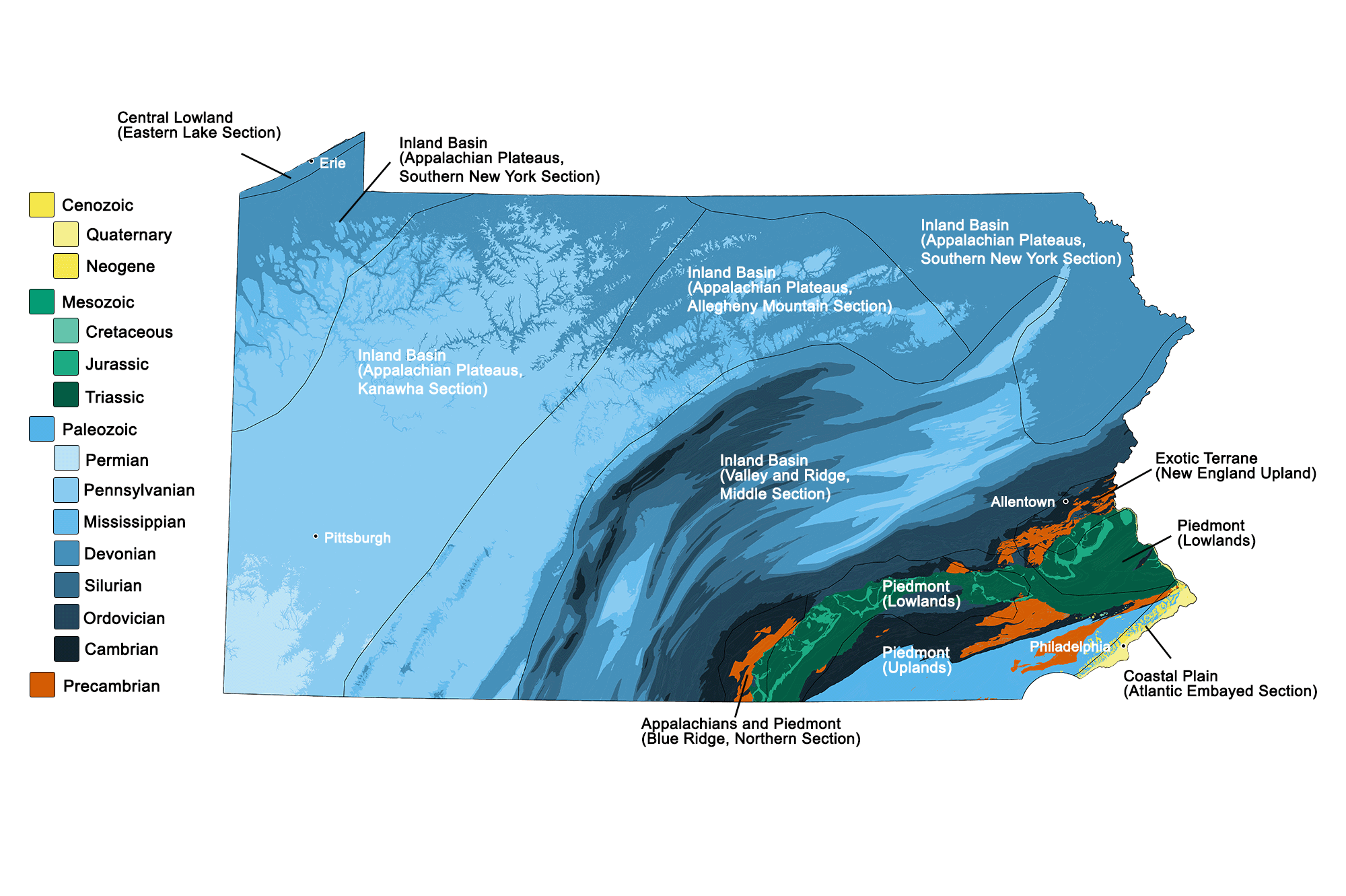 Geologic map of Pennsylvania.