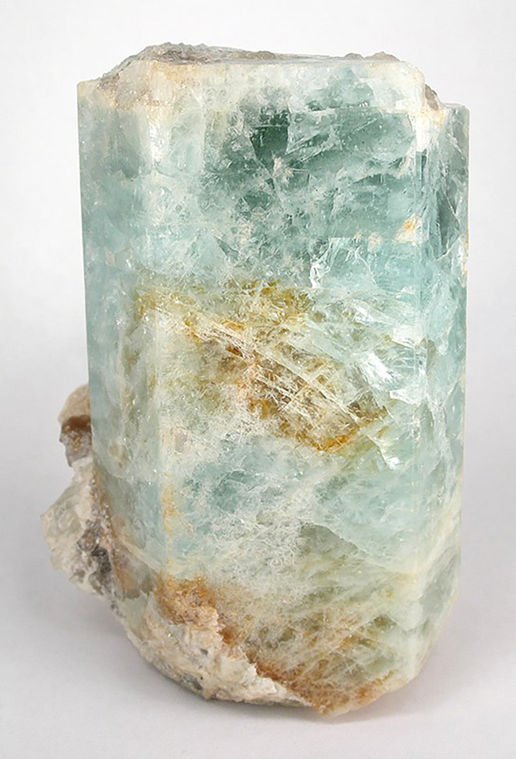 Photo of a blue beryl mineral specimen from New Hampshire.
