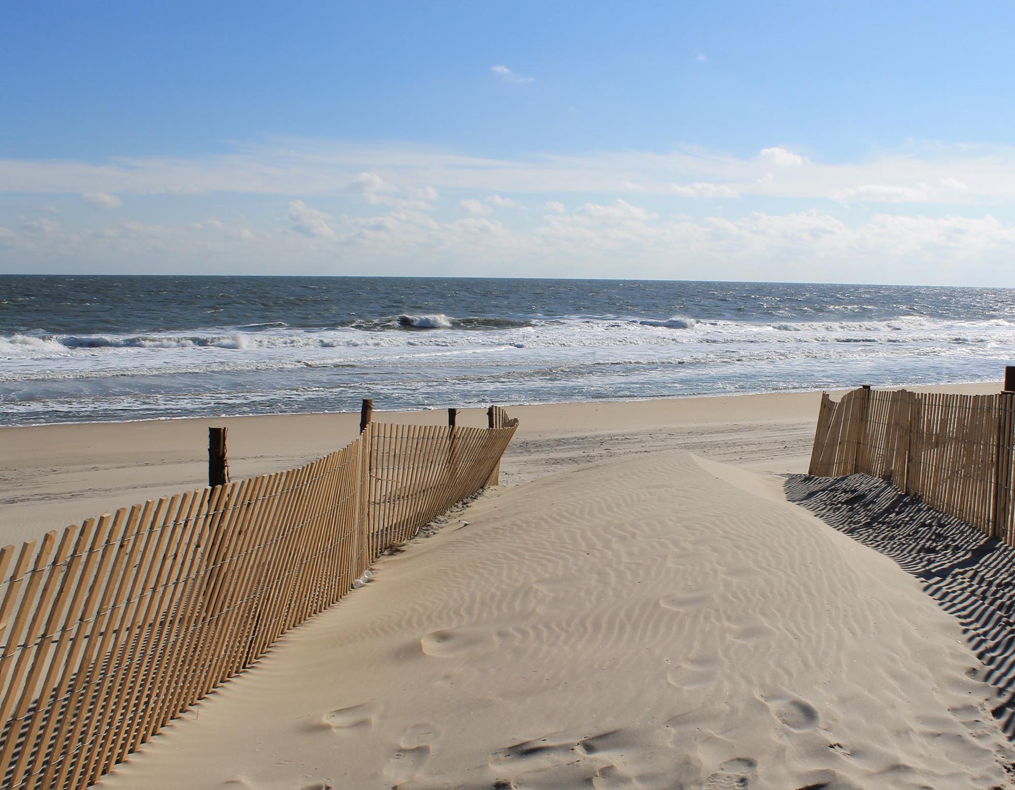 Photo of the sandy beach at Fenwick Island State Park in Delaware.