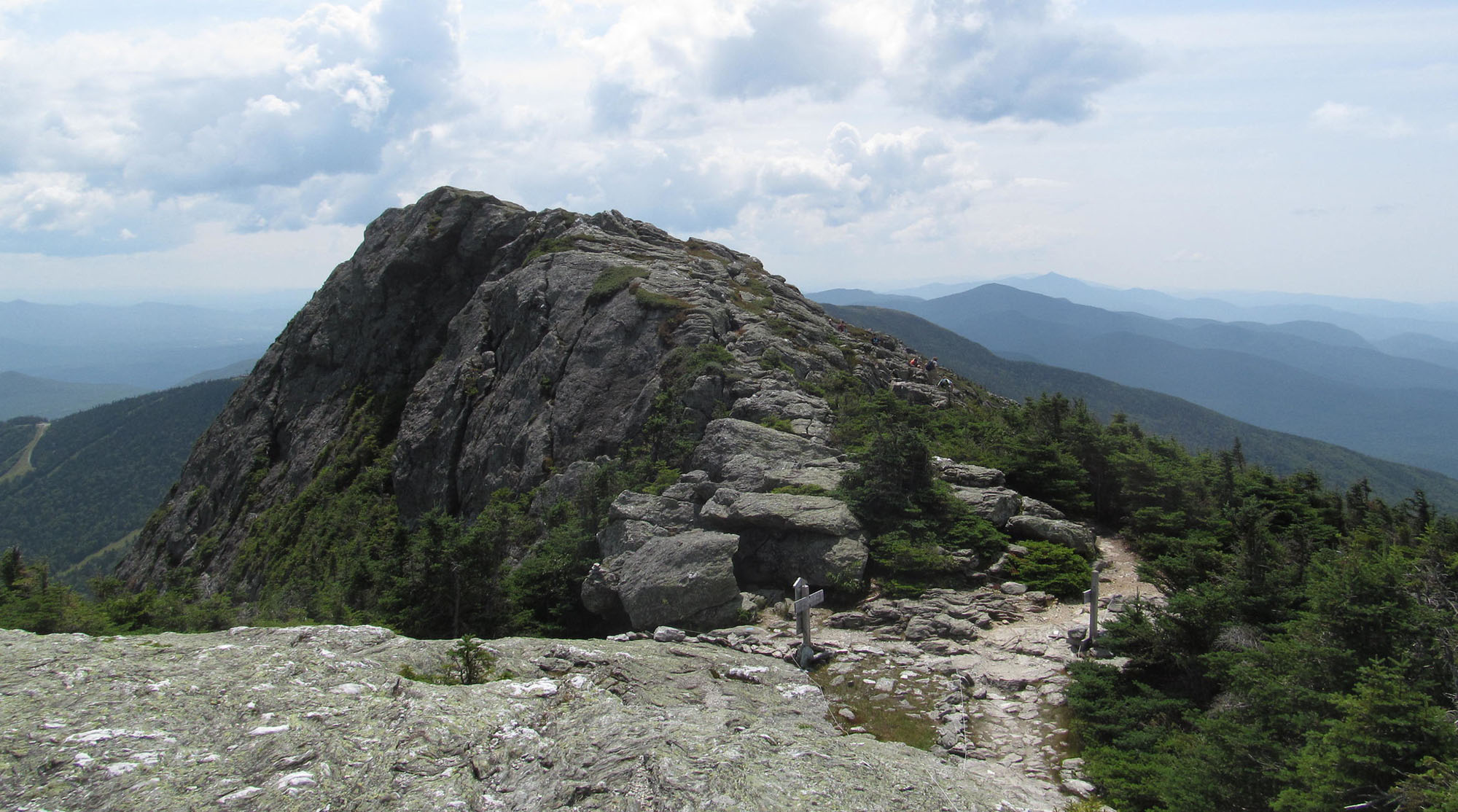 Photo of the rocky peak of Mount Mansfield in Vermont.
